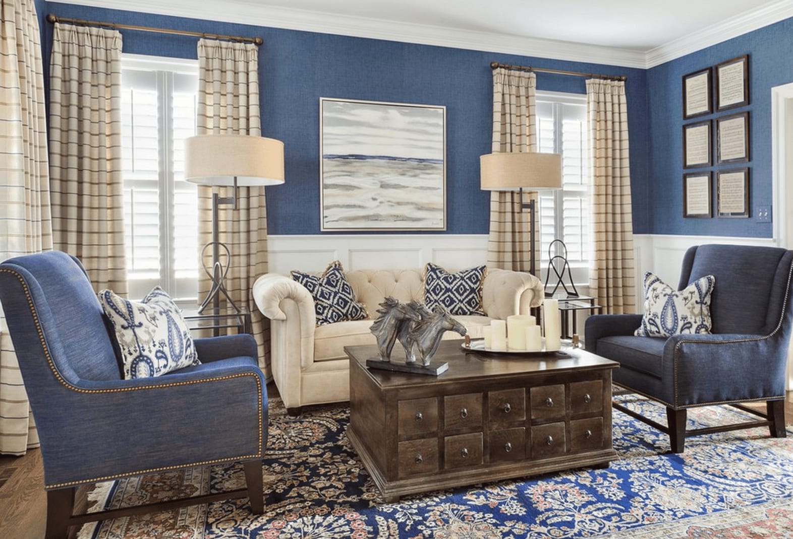 decorating blue living room