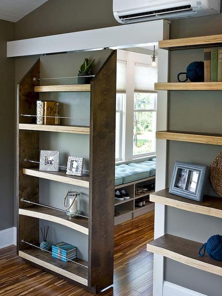 20 Best Door Ideas To Make Your, Secret Room Sliding Bookcase