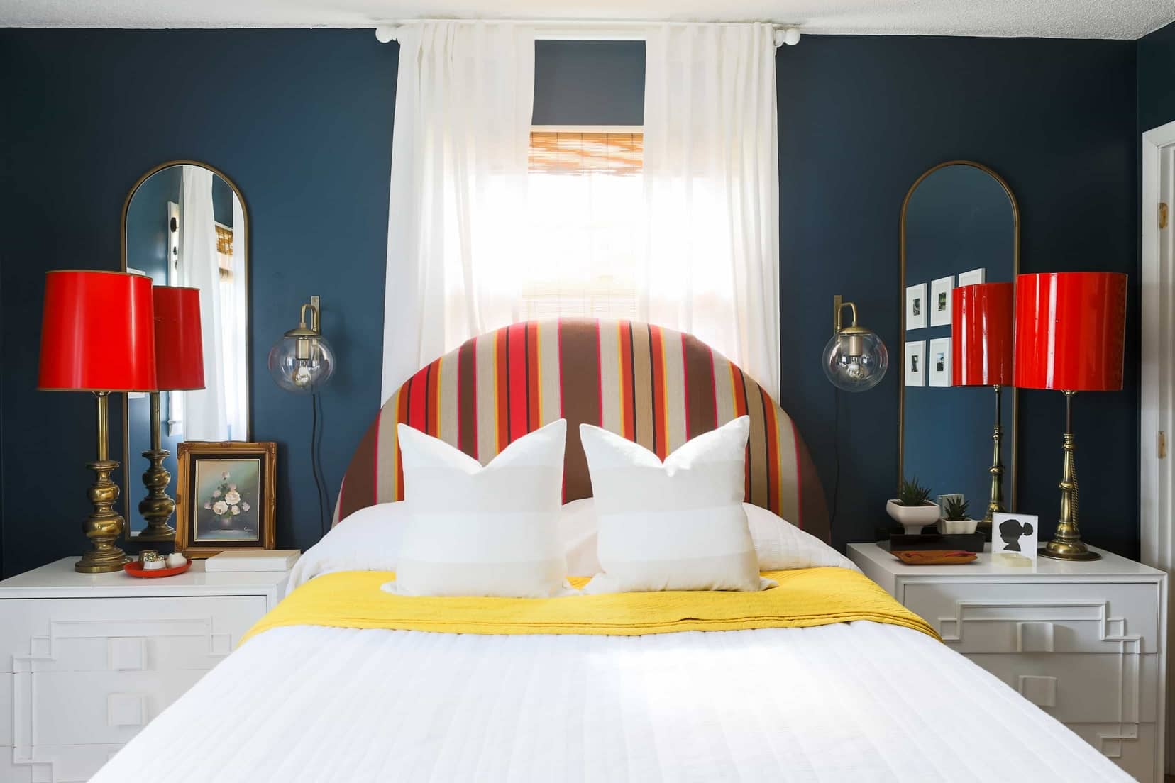 Red and Navy Blue Bedroom