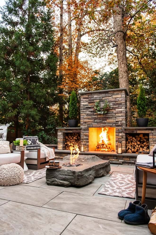 Outdoor Fireplace Stone Veneer