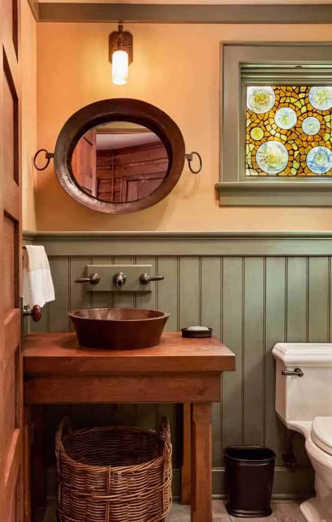 Rustic Green Bathroom