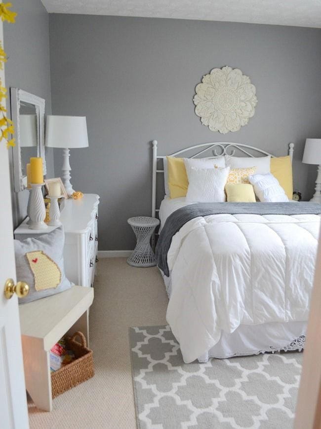 Yellow and Gray Bedroom