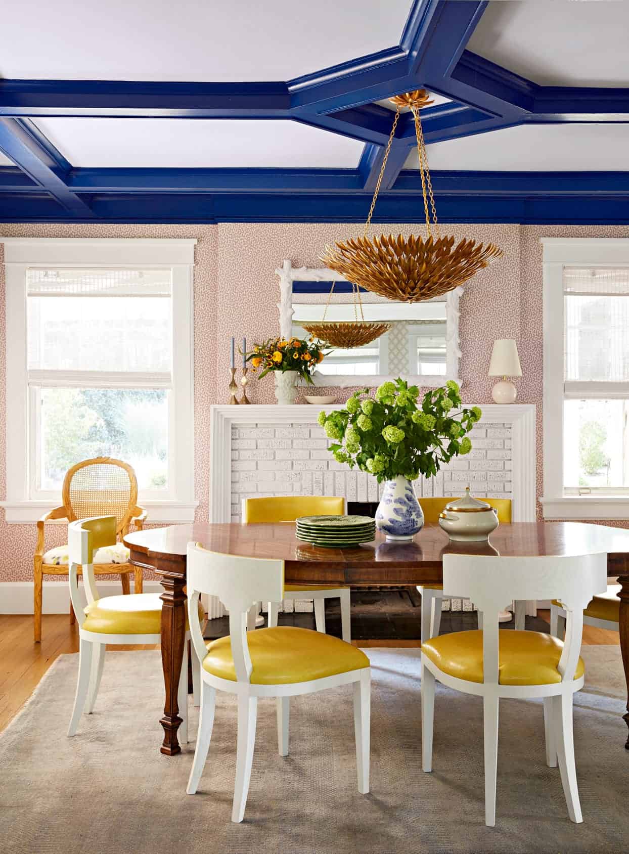 Yellow and Sapphire Blue Living Room