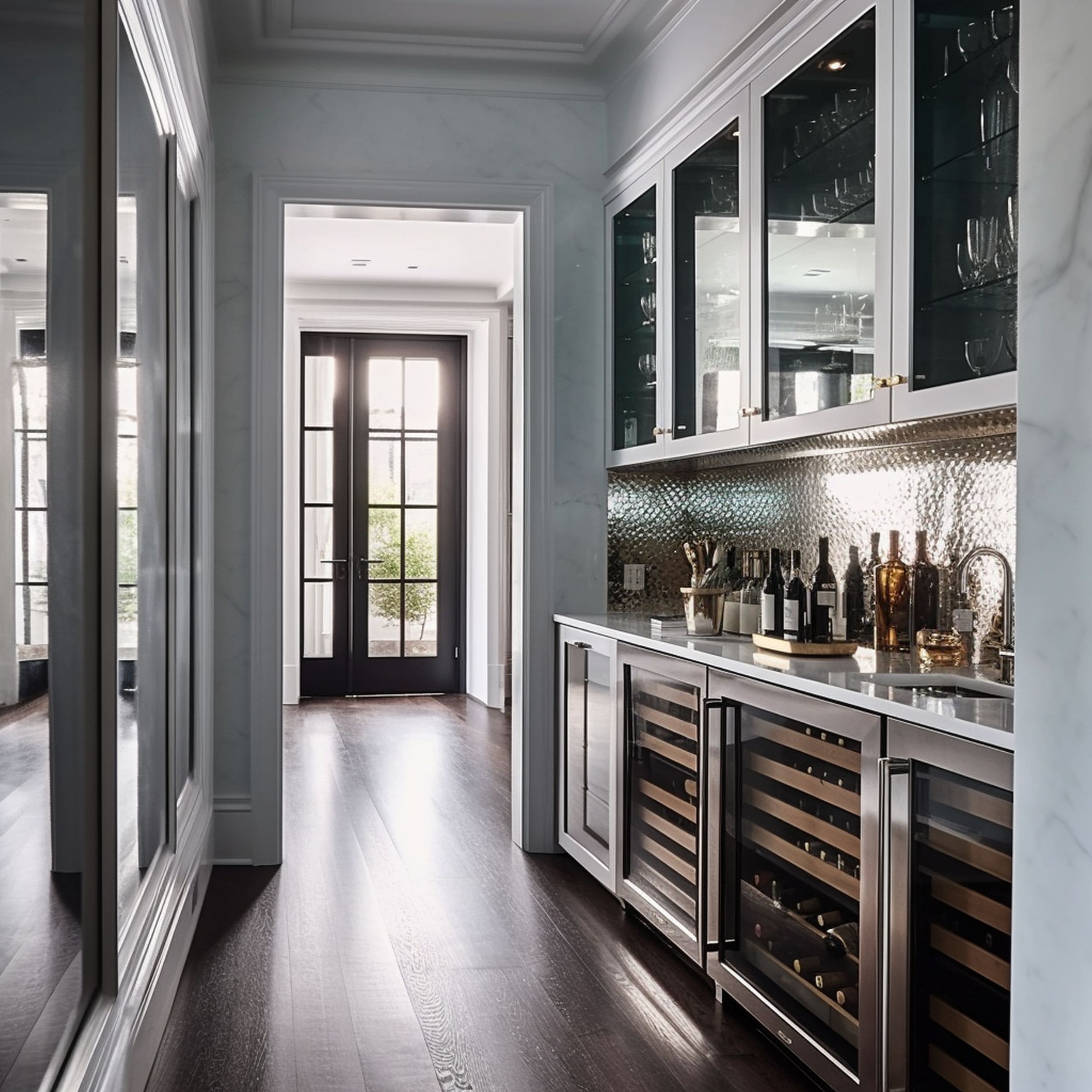 Butler's Pantry With Wine Fridges