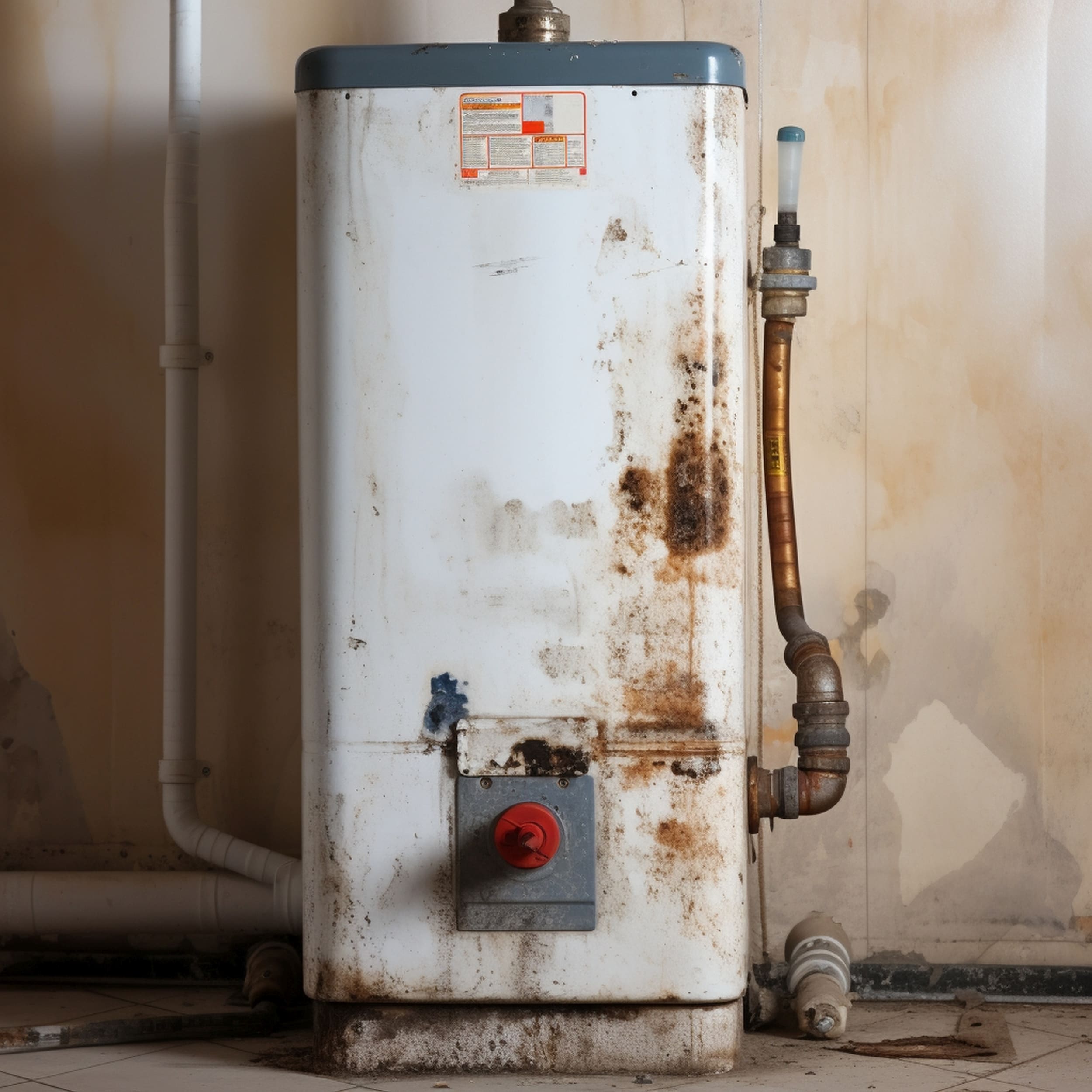 Poorly Maintained Water Heater Showing Excessive Wear