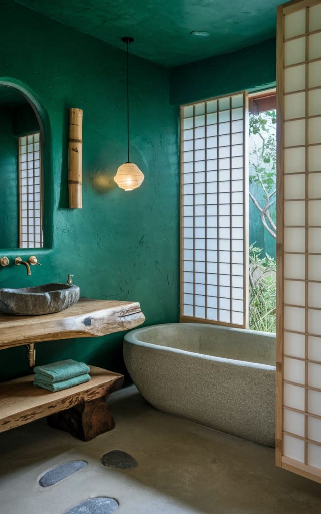Japanese Bathroom Green