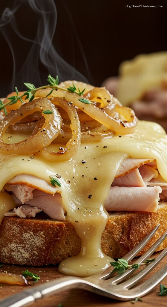 Broiled Open-Faced Turkey Sandwiches with Swiss and Gravy – Rhythm of ...