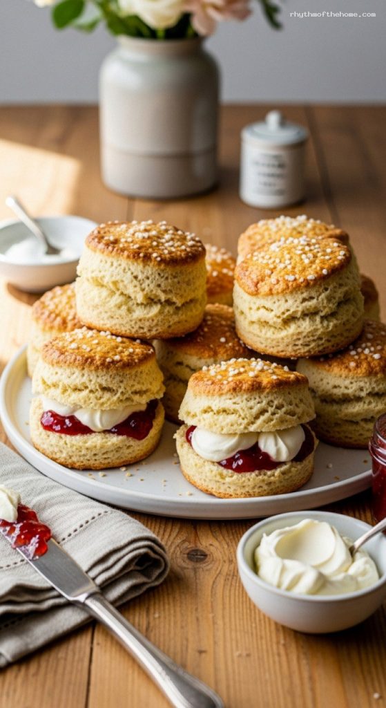 Classic Buttery Scones with Jam and Clotted Cream – Rhythm of the Home