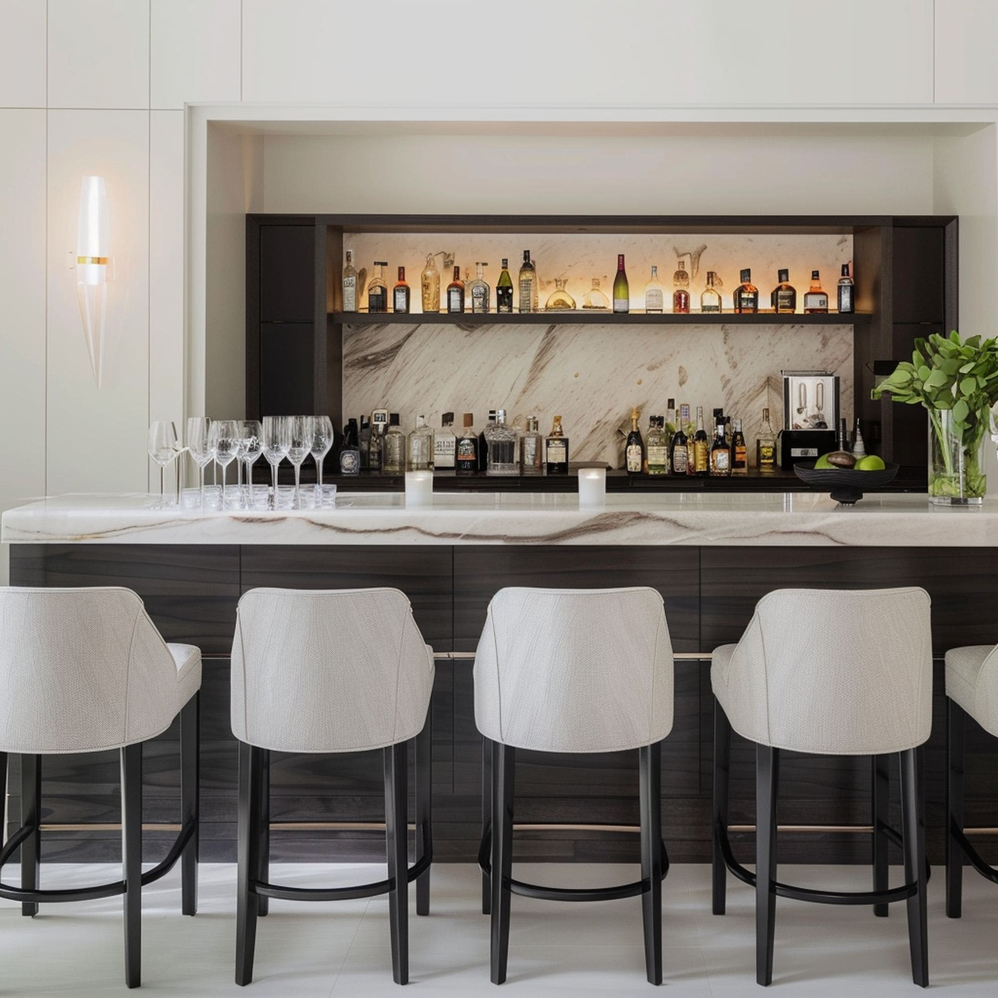 Elegant Modern Neutral Home Bar