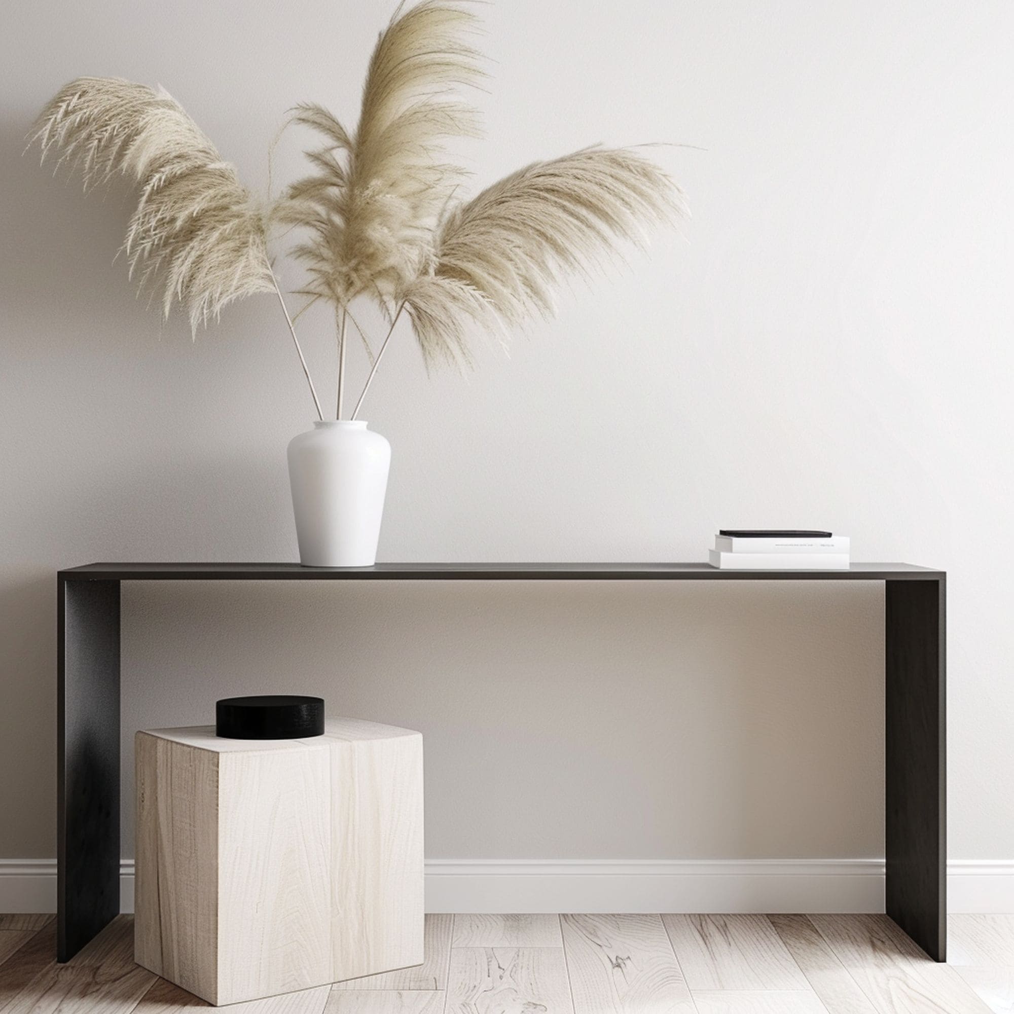 Pampas Grass on Console Table