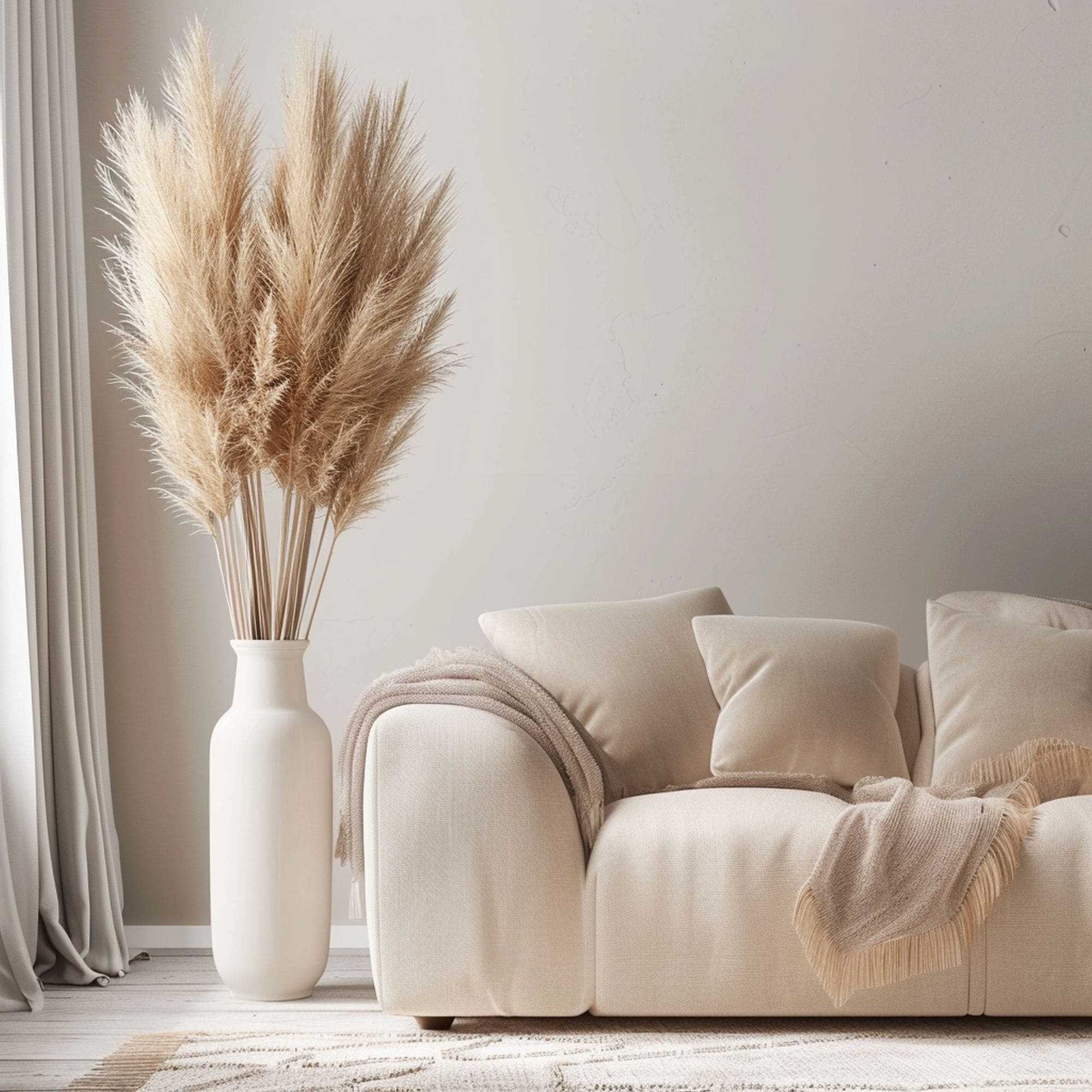 Pampas Grass in Floor Vase