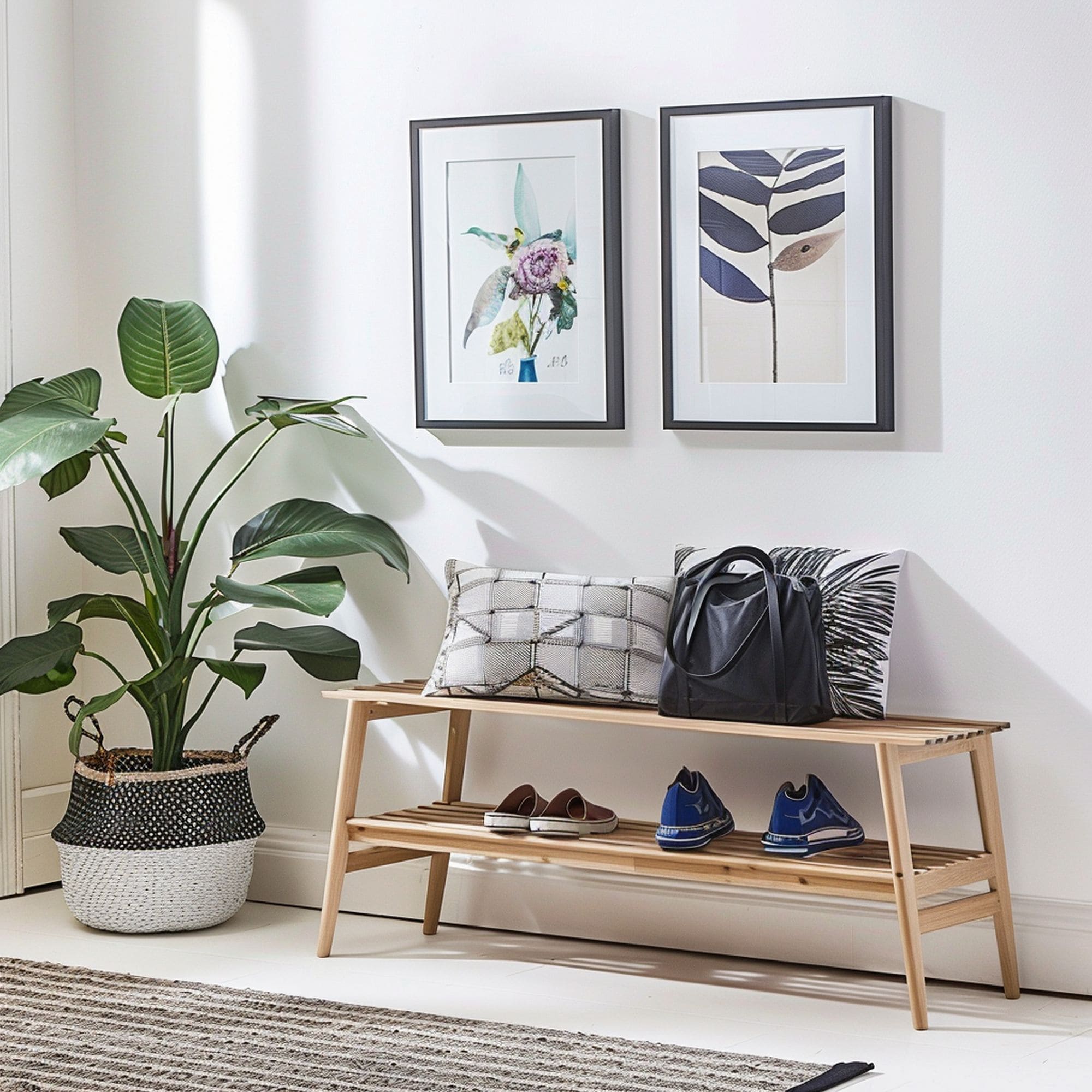 Hallway Featuring Wood Bench