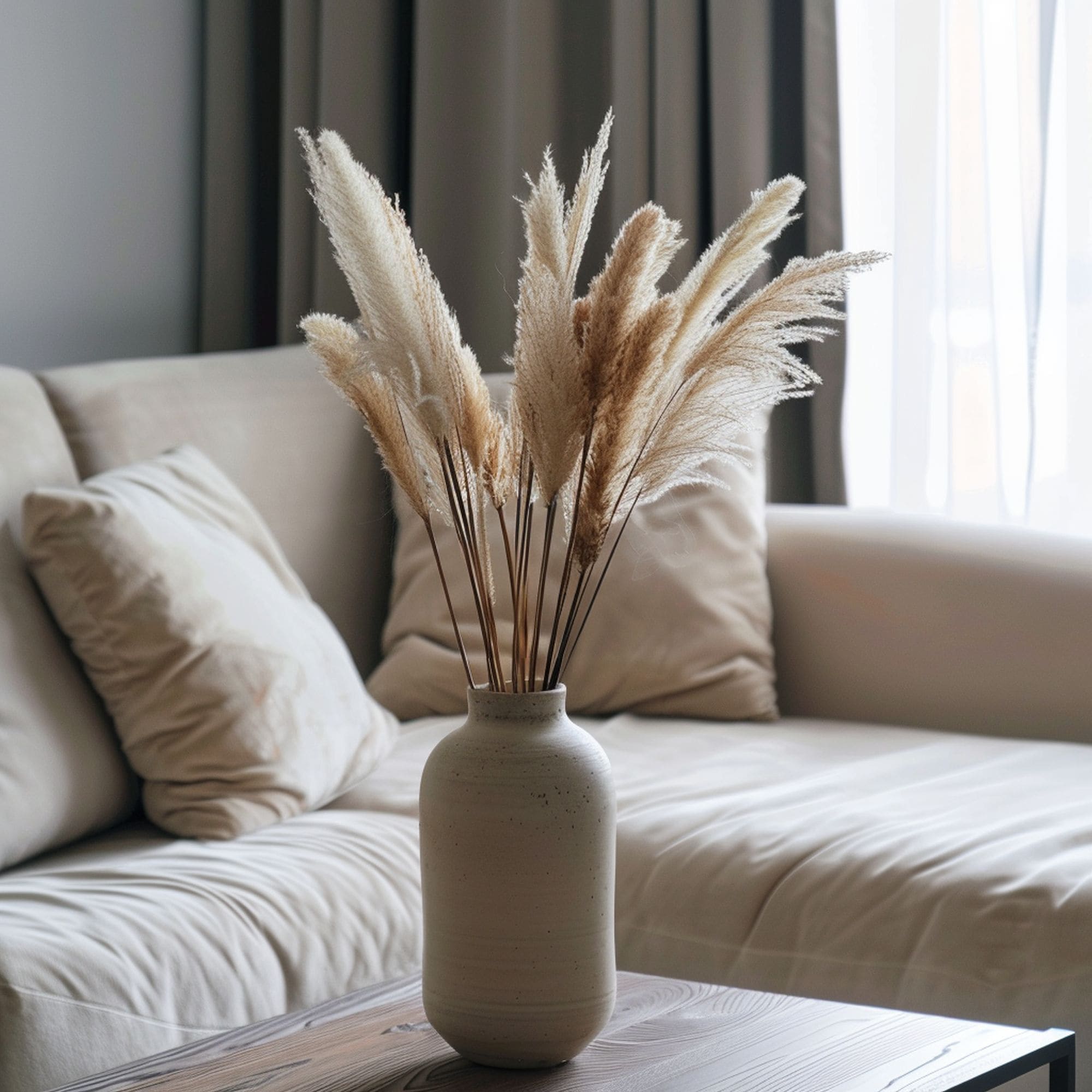 Pampas Grass on Coffee Table