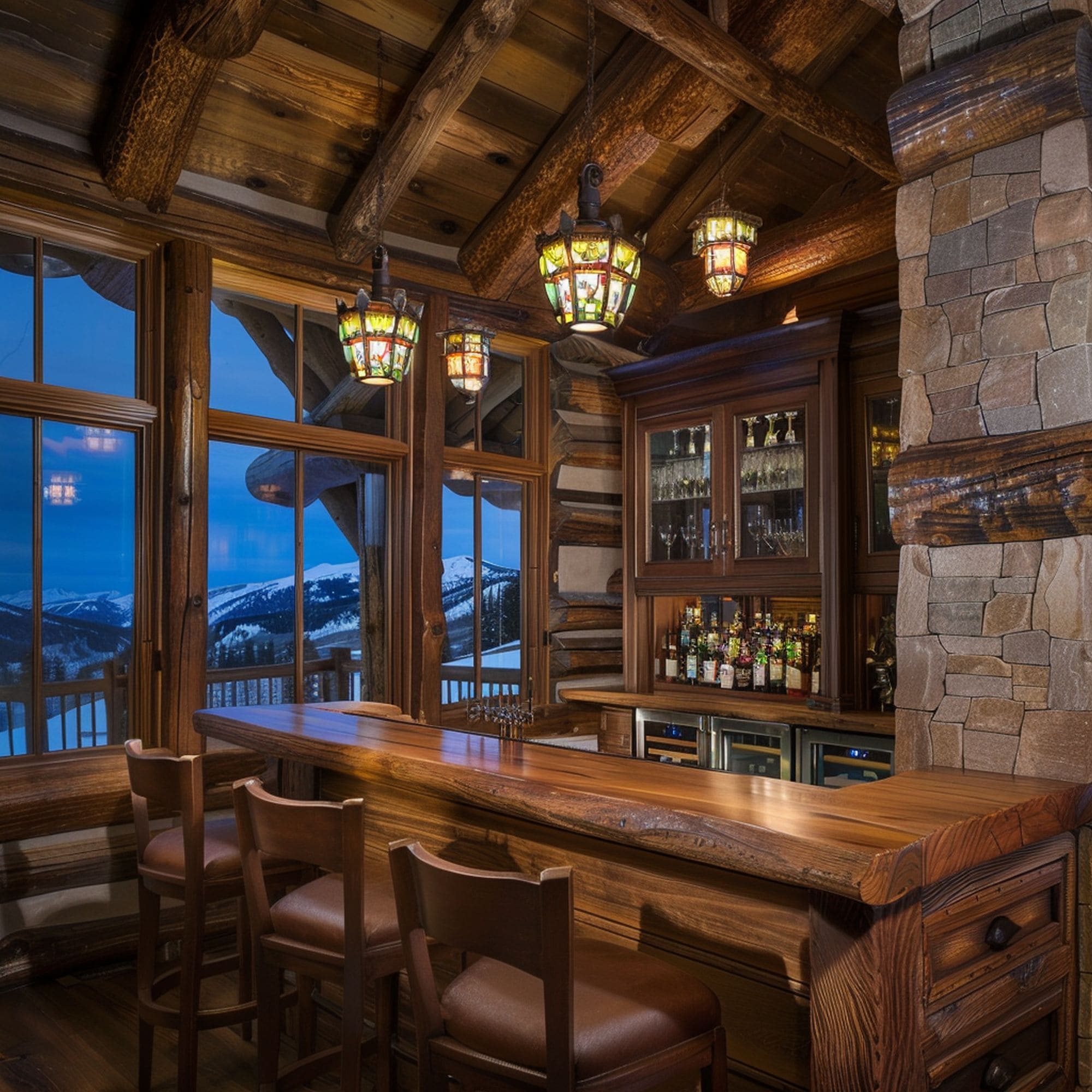 Cozy Rustic Home Bar