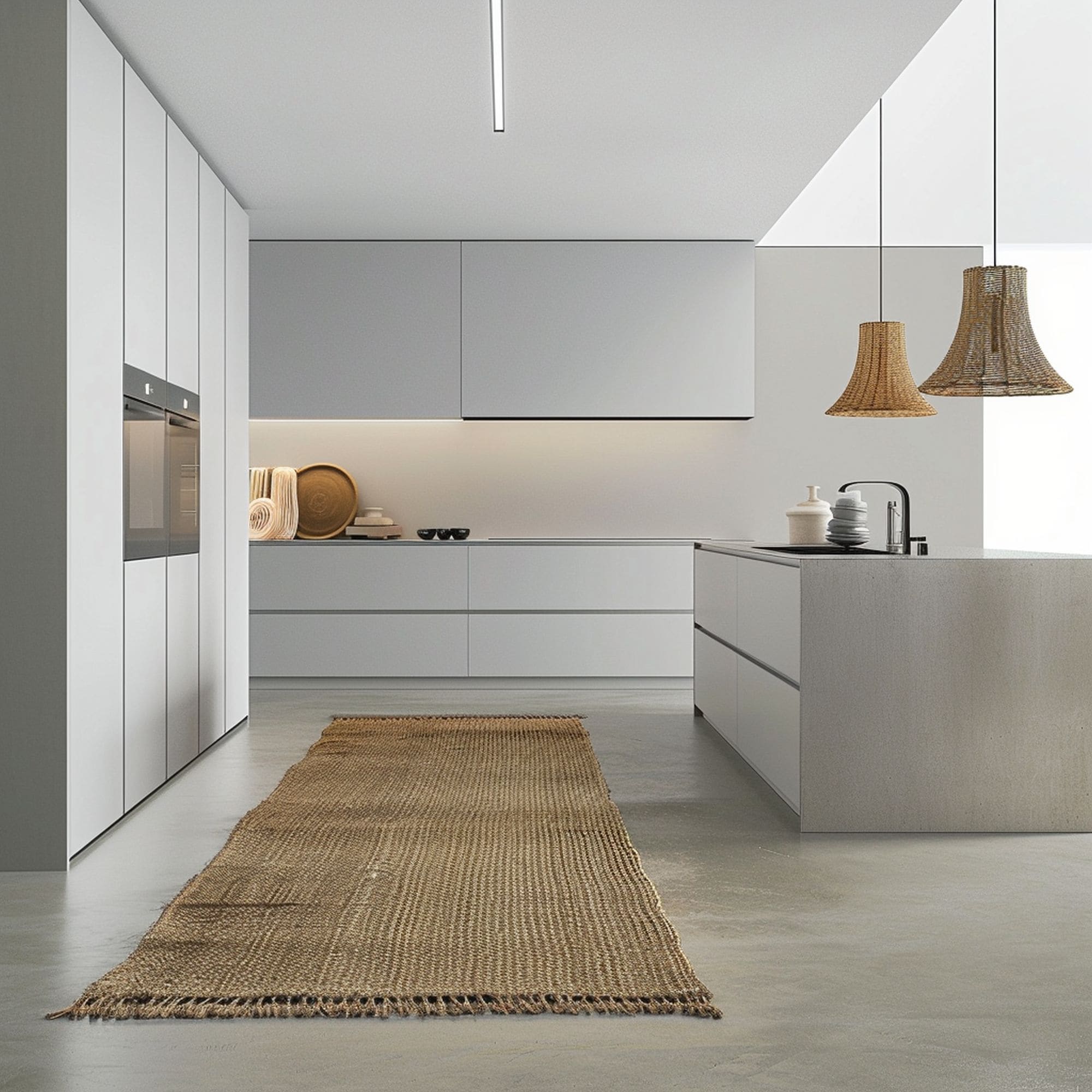 Minimalist Jute Rug in the Kitchen