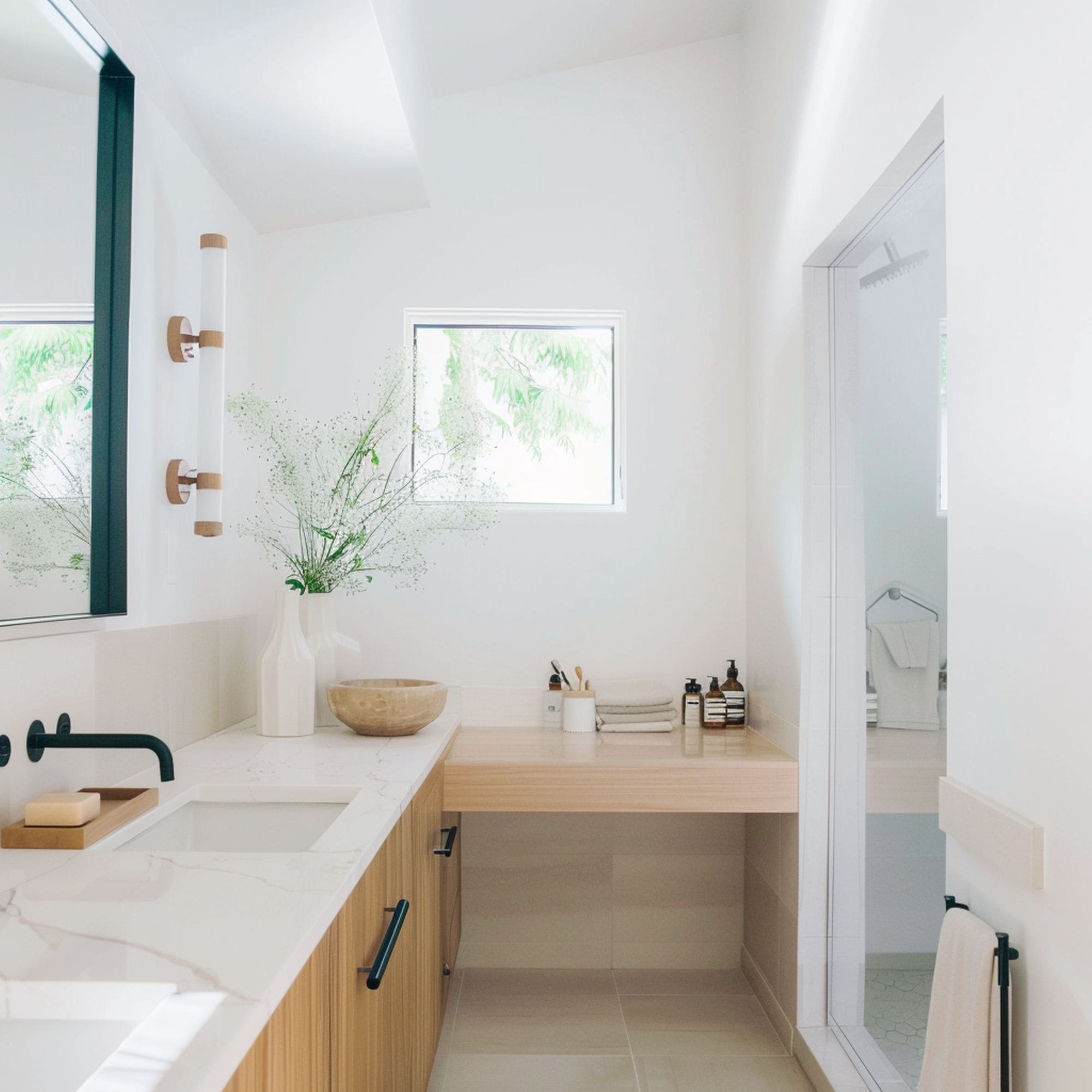 Minimalist Wood Bathroom
