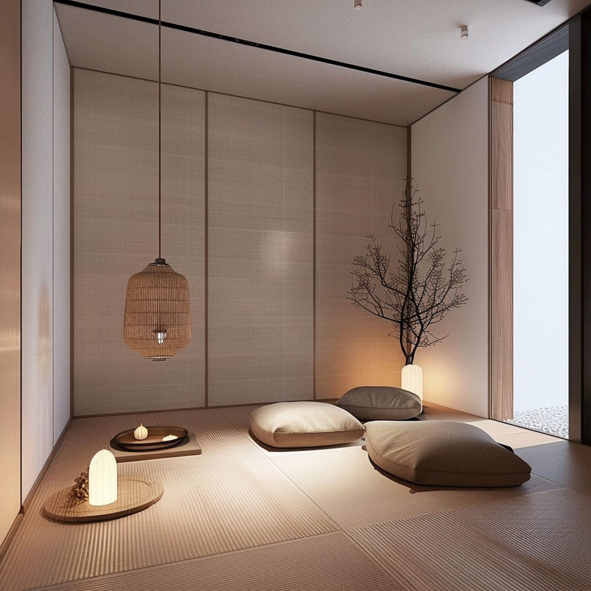 Distraction Free Meditation Spot With Floor Cushions