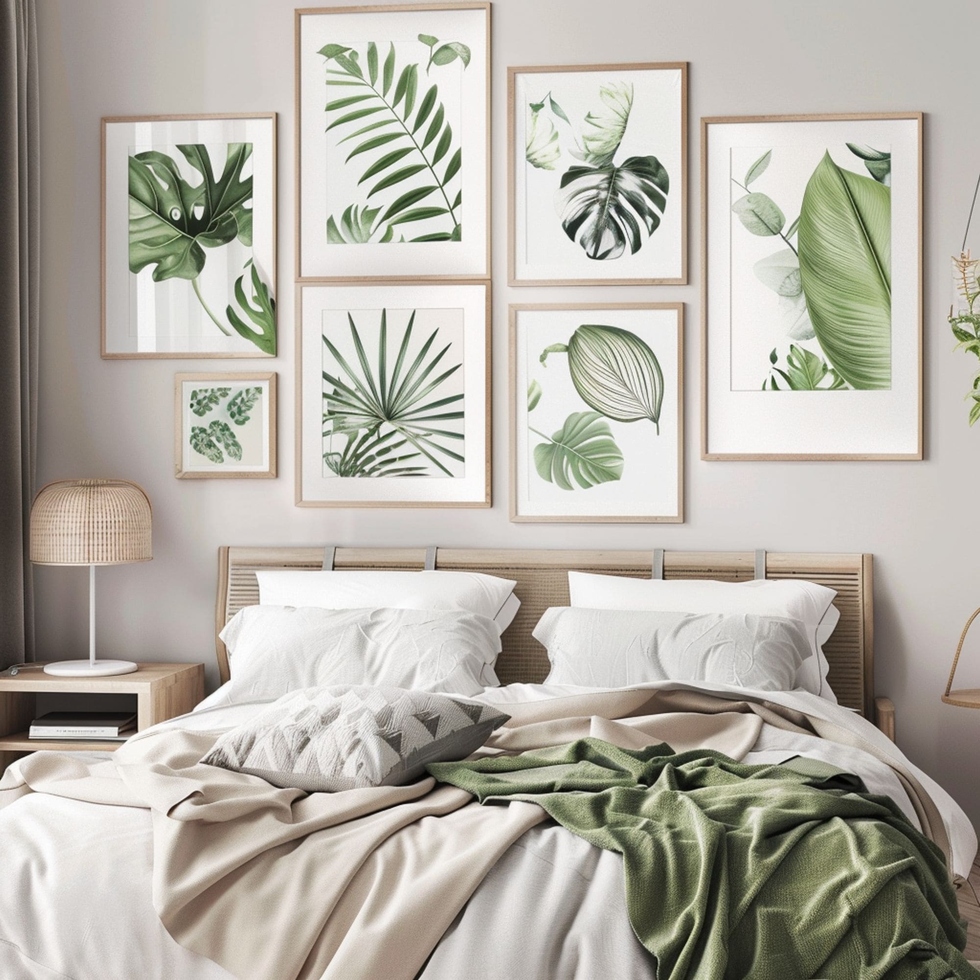 Bedroom With Botanical Gallery Wall
