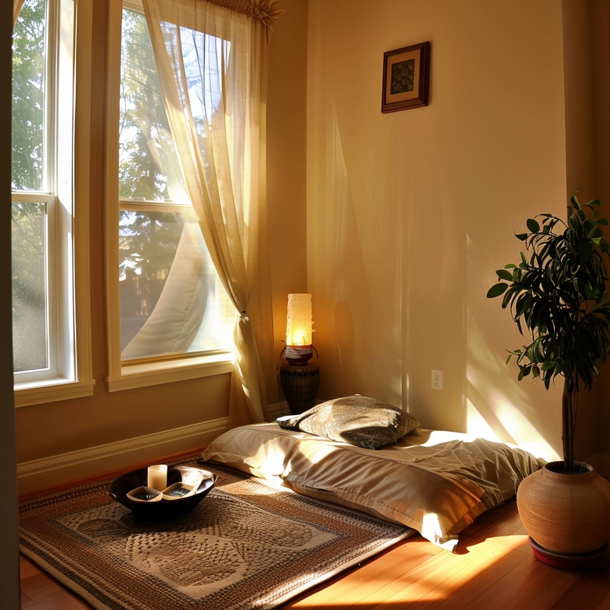 Meditation Area Close to the Window
