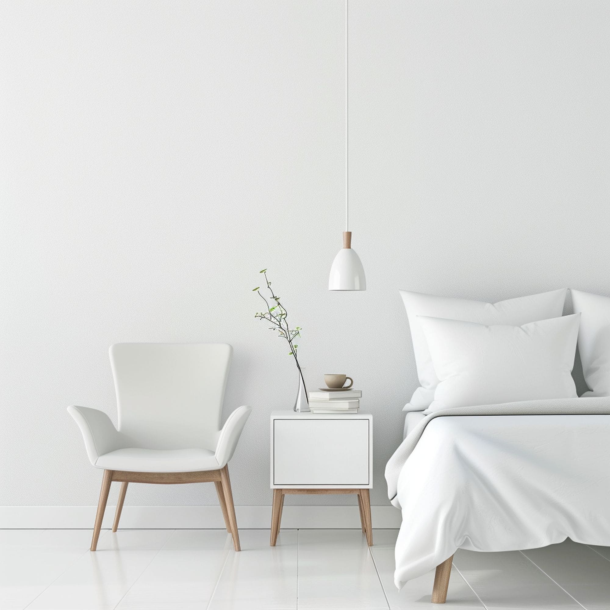 Minimalist White Bedroom