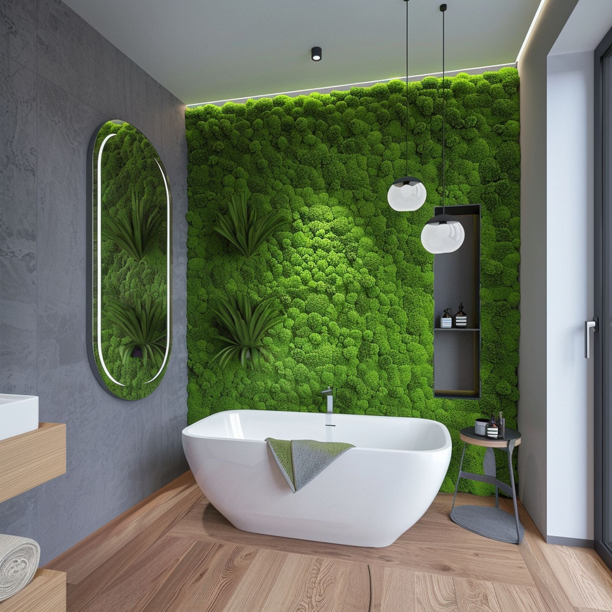 Moss Wall in the Bathroom