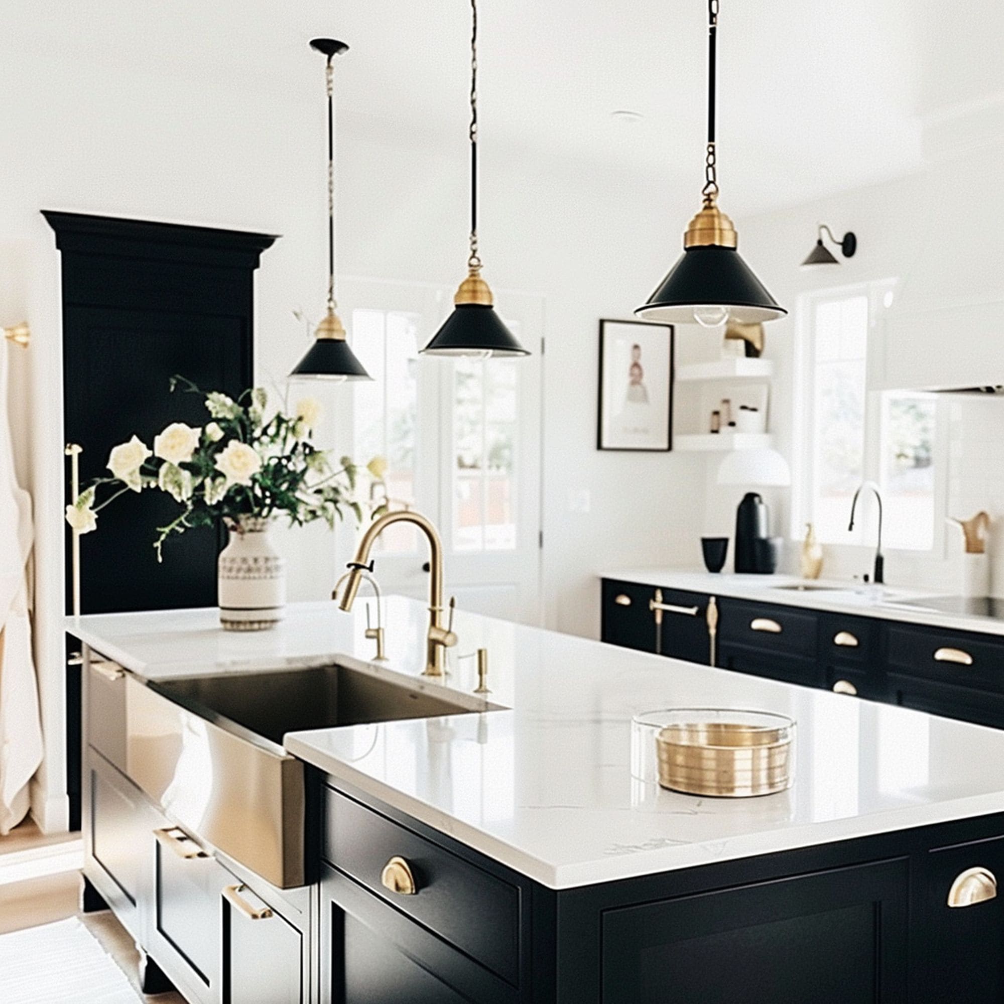 Casual Sophisticated Kitchen With Dark Cabinets