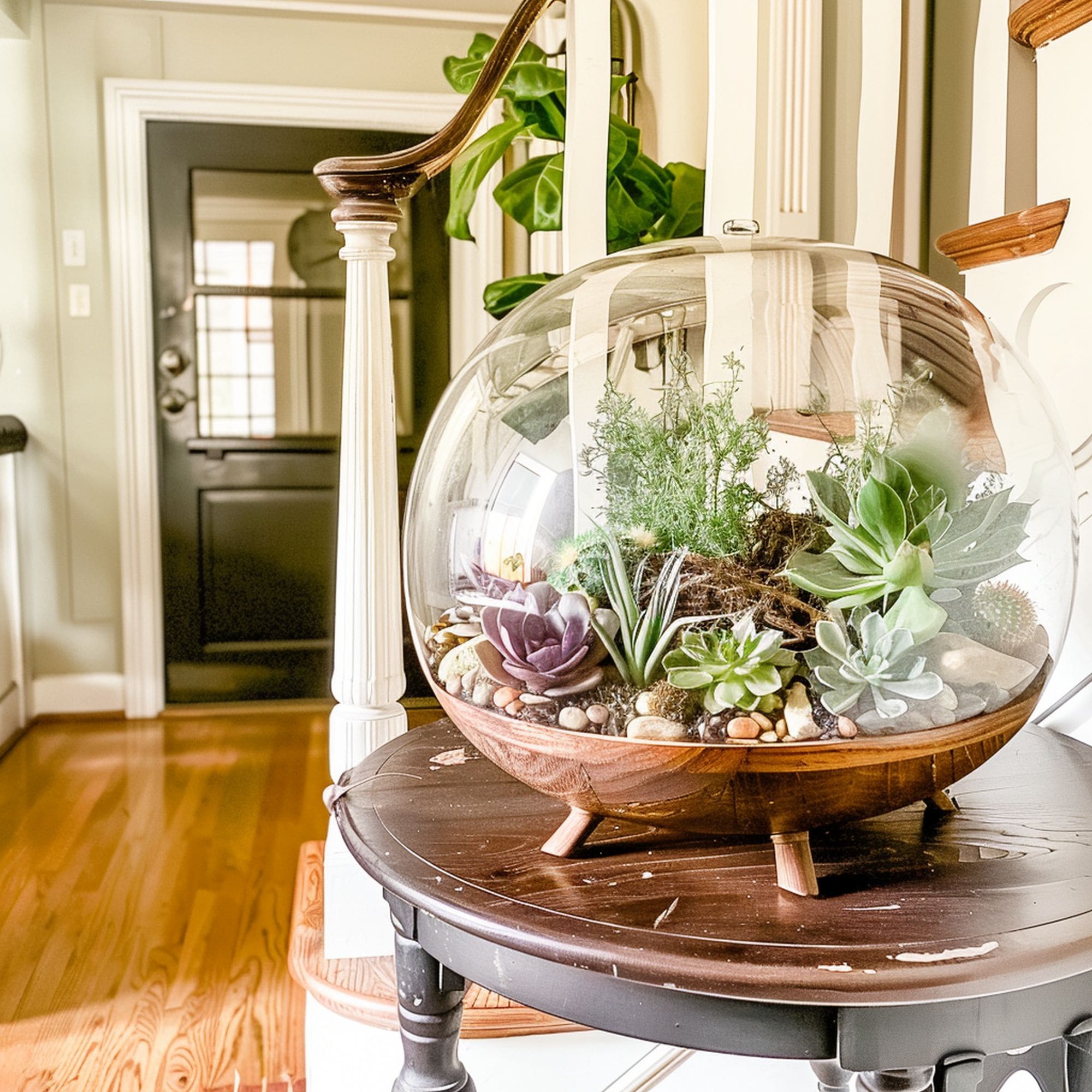 Succulent Terrarium in the Entryway