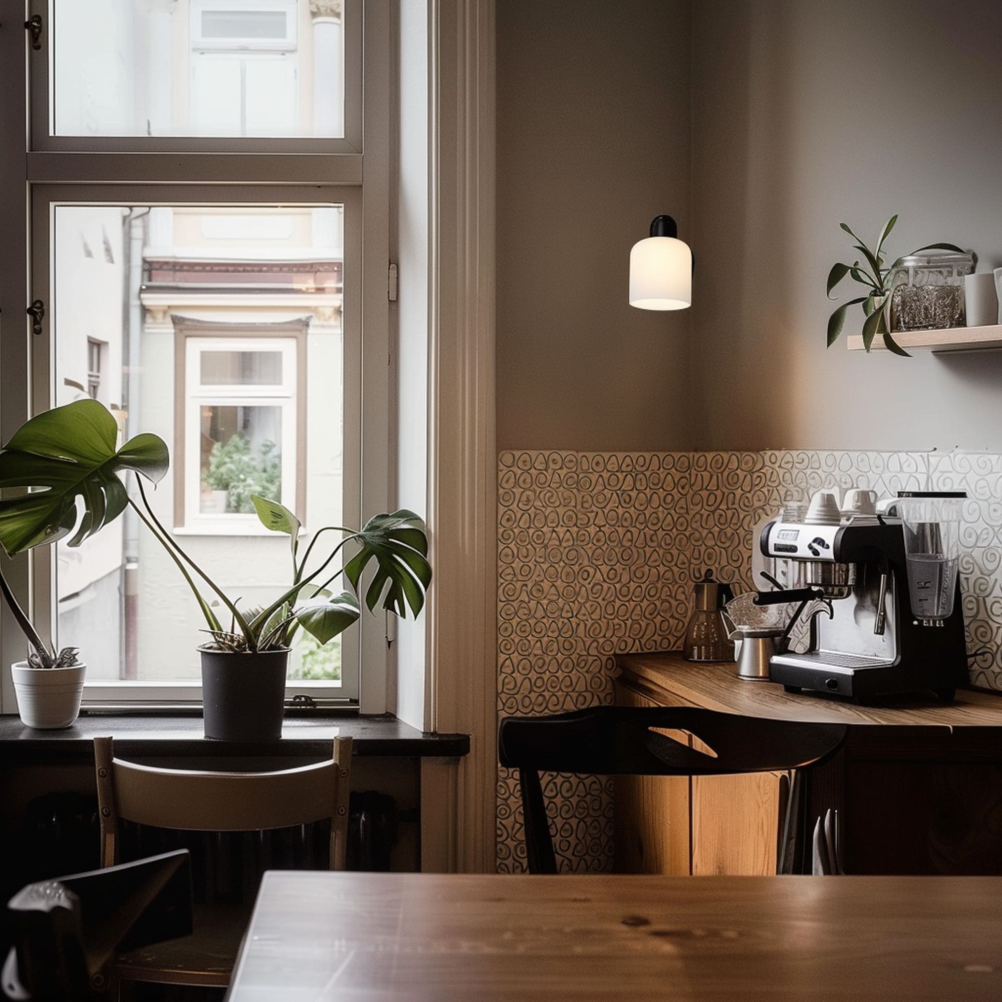Coffee Station in Dining Room Corner