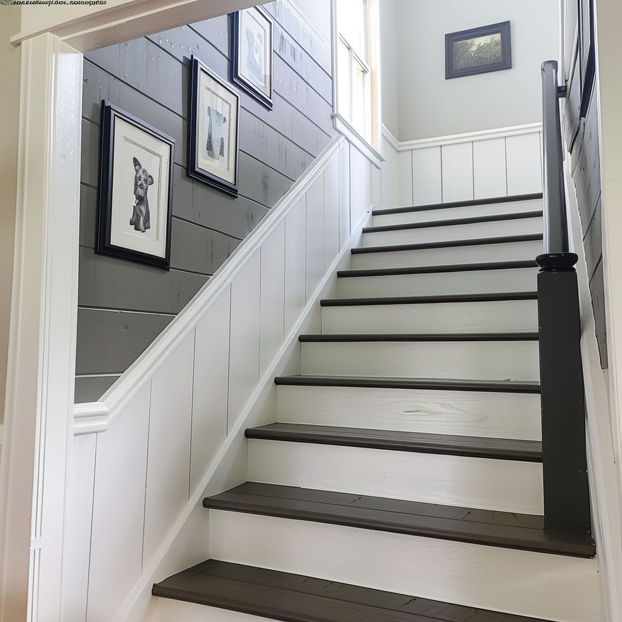 Chalk White Modern Farmhouse Painted Stairs