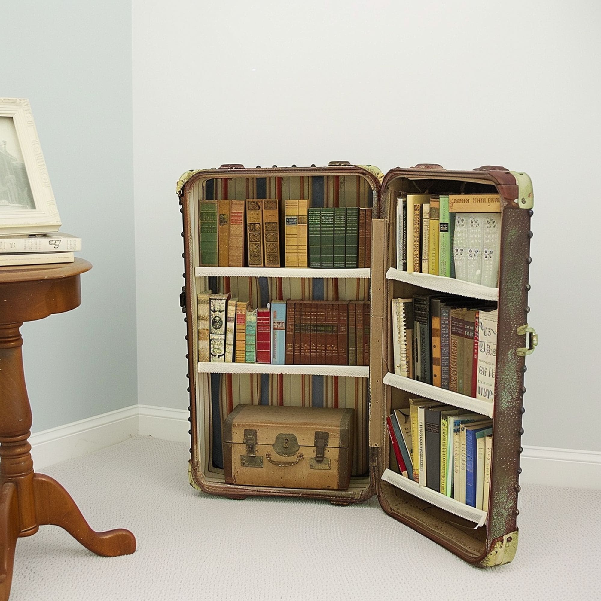 Decorative Suitcase Small Bookcase
