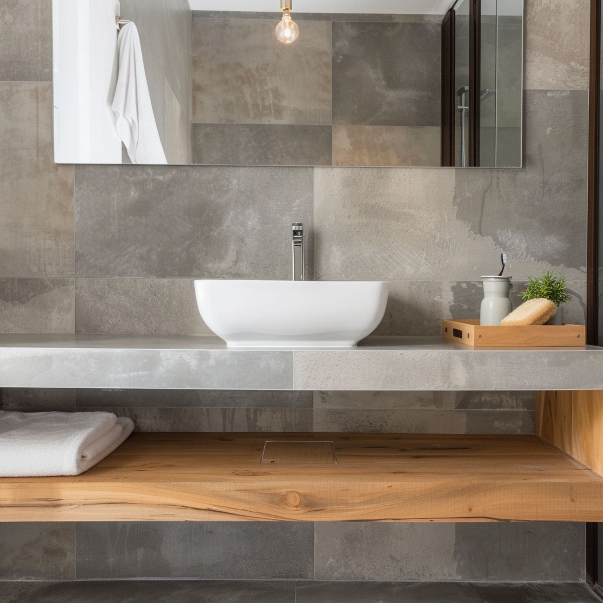 Minimalist Gray Bathroom