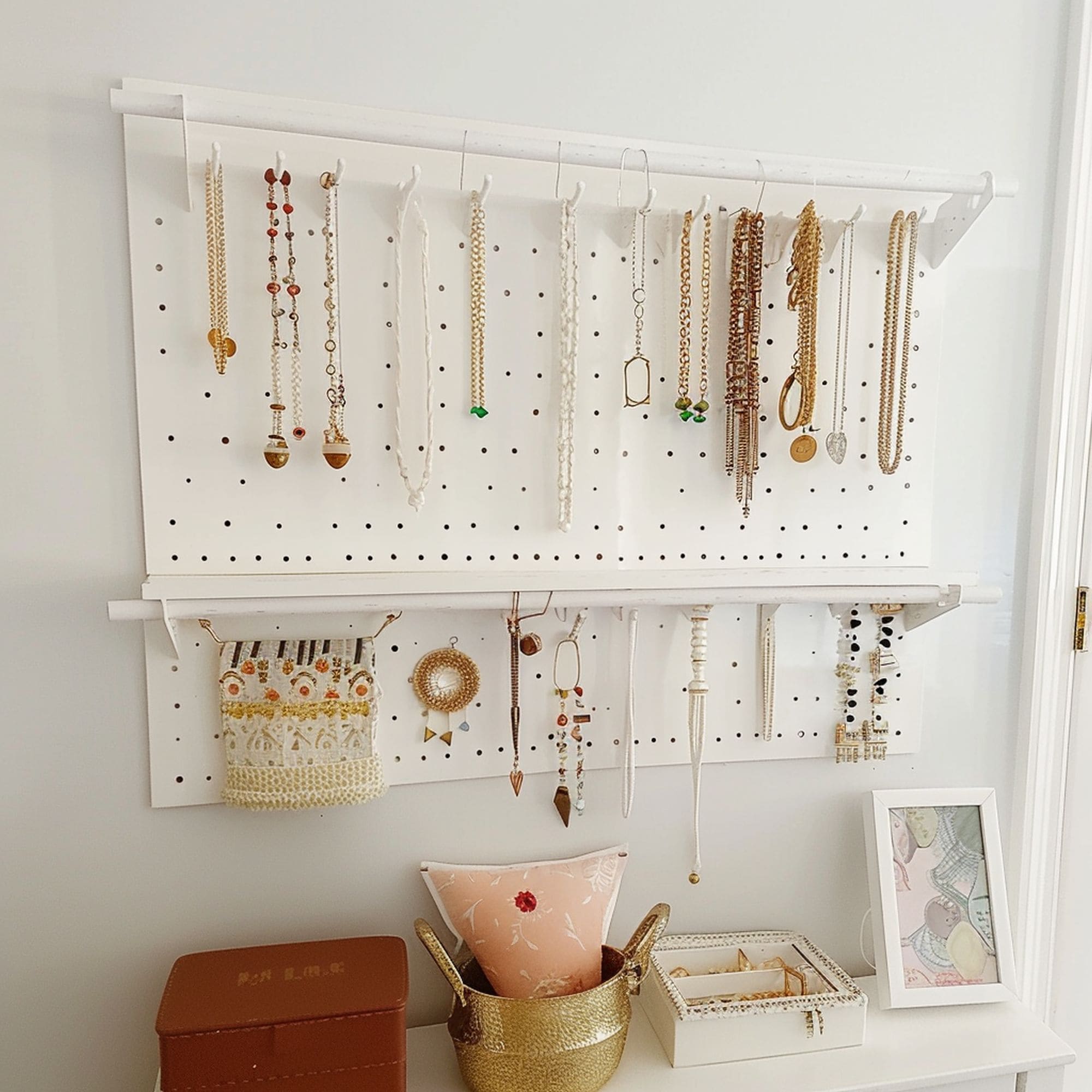 DIY White Jewelry Display Board