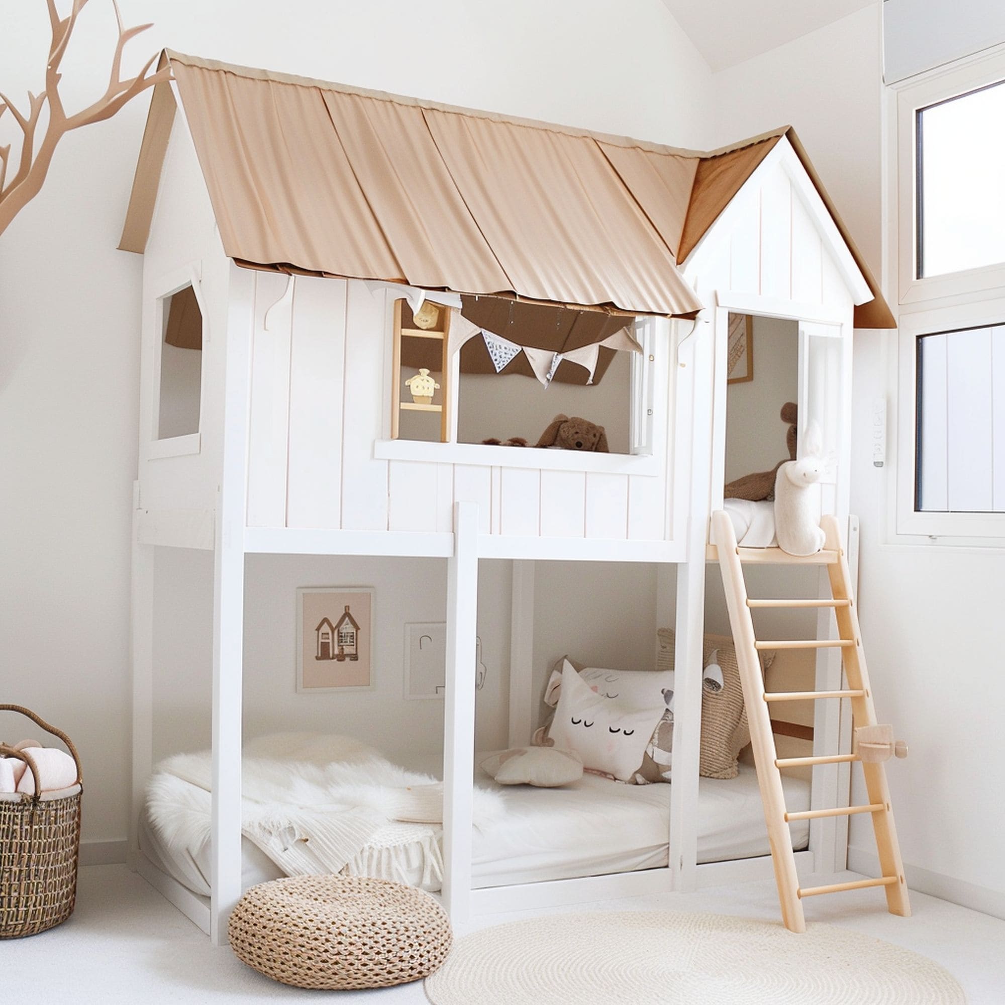 Kids Playroom Bunk Bed Hut