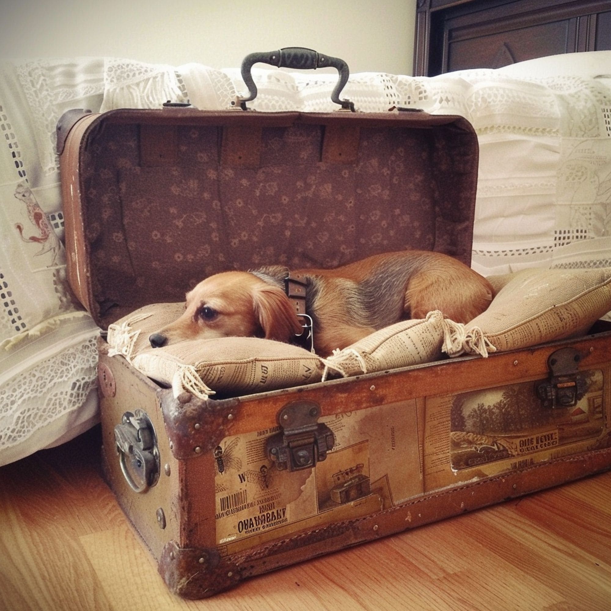 Decorative Suitcase Pet Bed