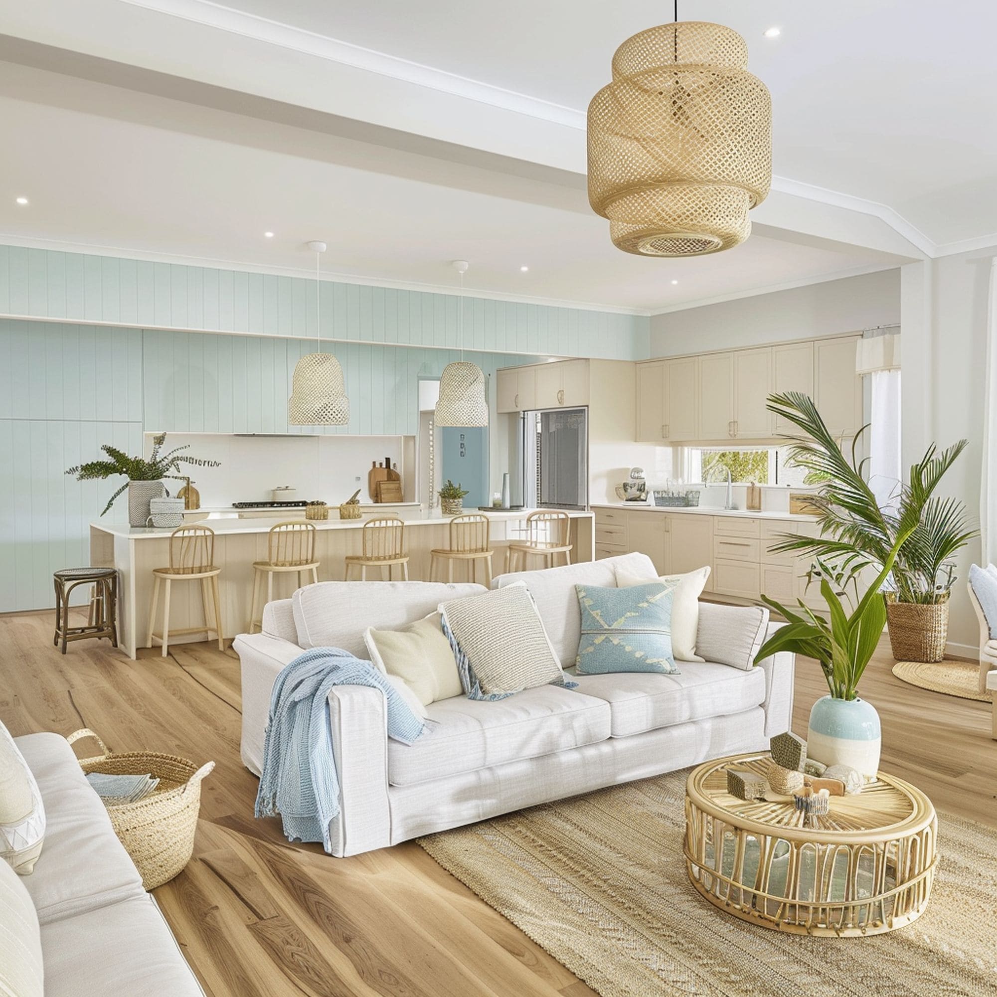 Open Space Blue Living Room