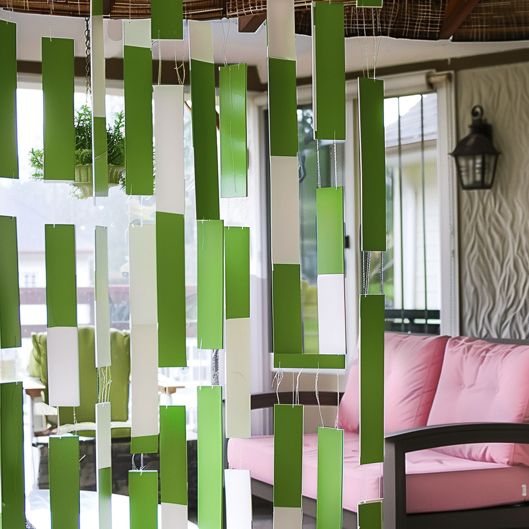 DIY Green Panels Room Divider