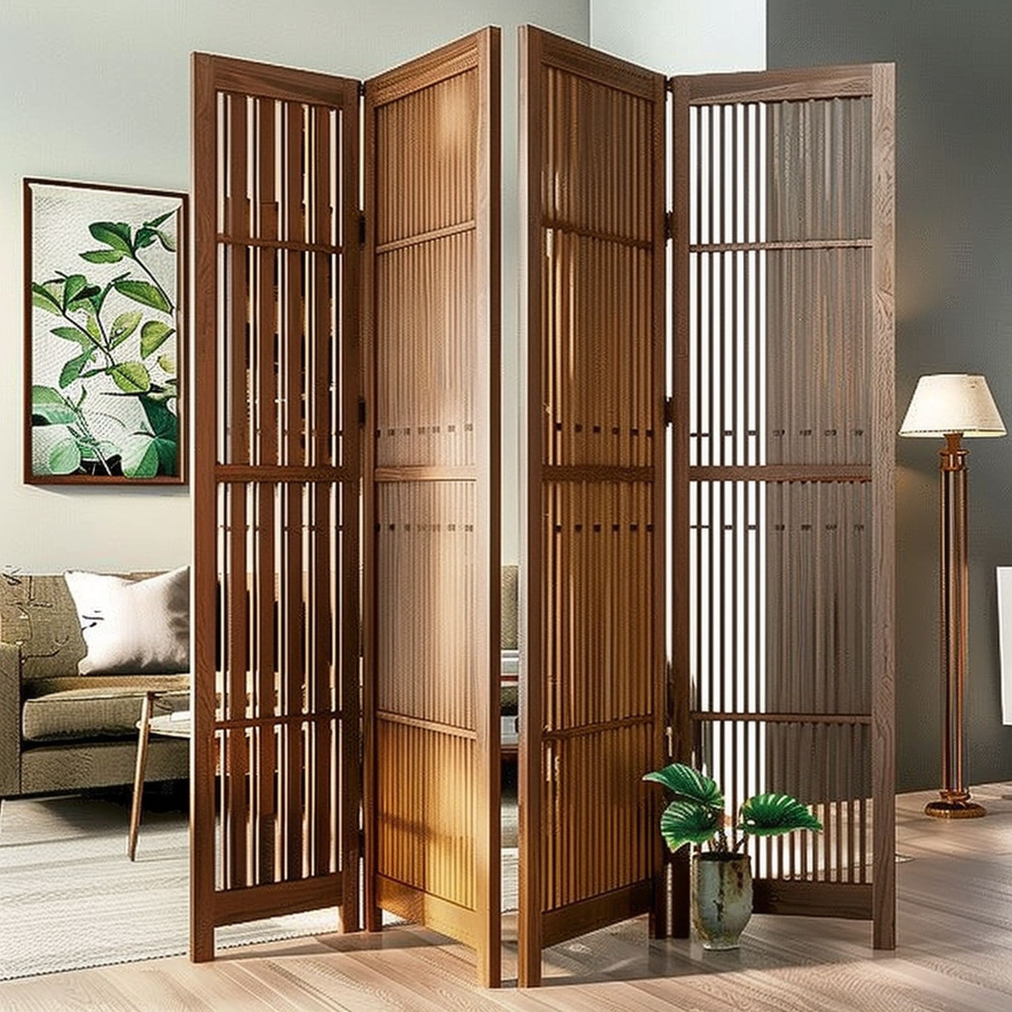 Sturdy Wood Room Divider
