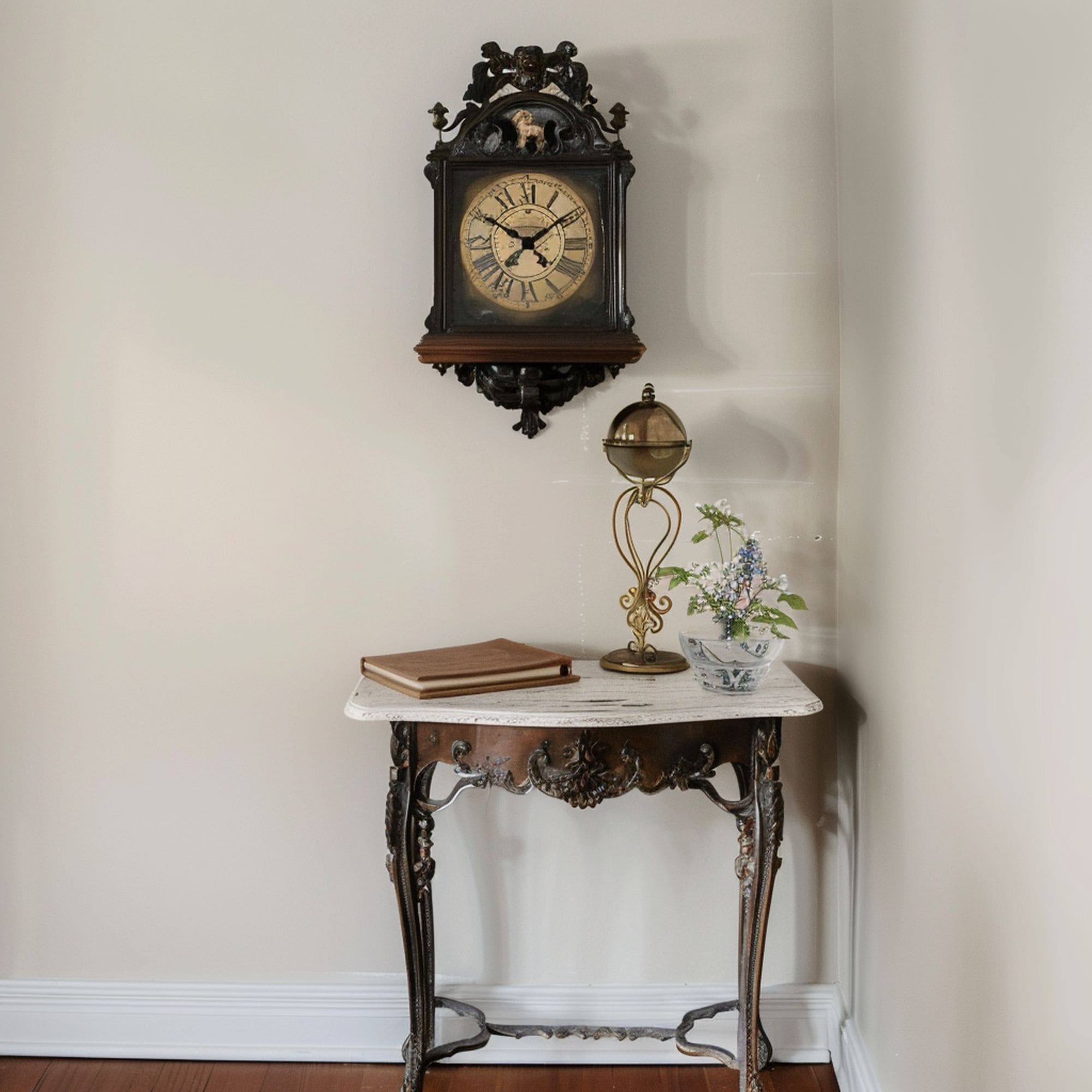 Antique Clock in Living Room Corner