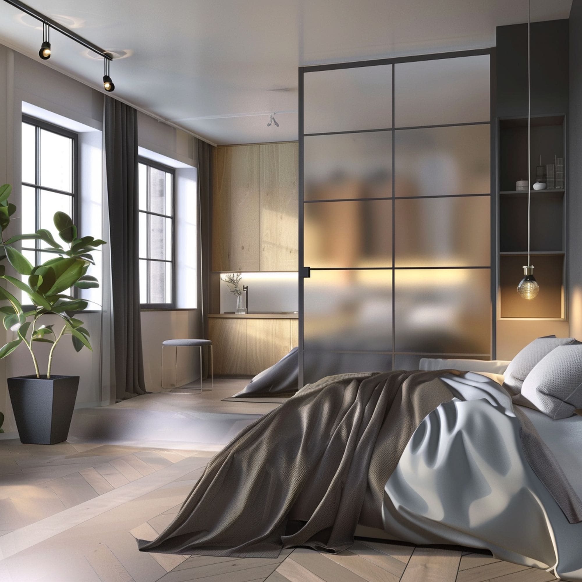 Frosted Glass Room Divider