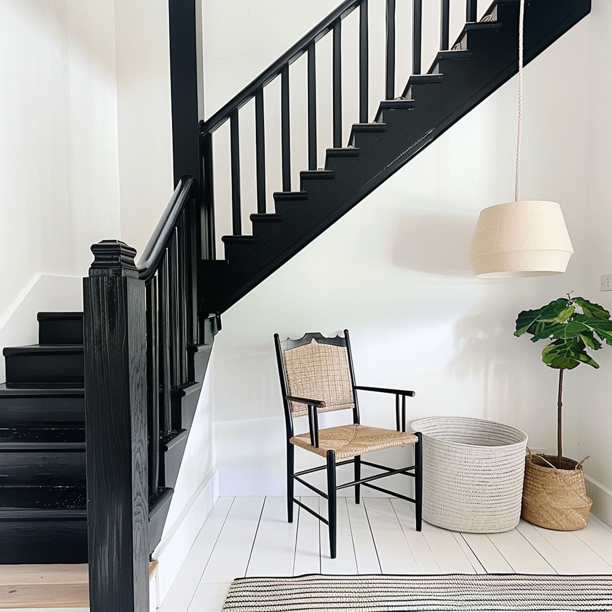 Complete Black Painted Stairs