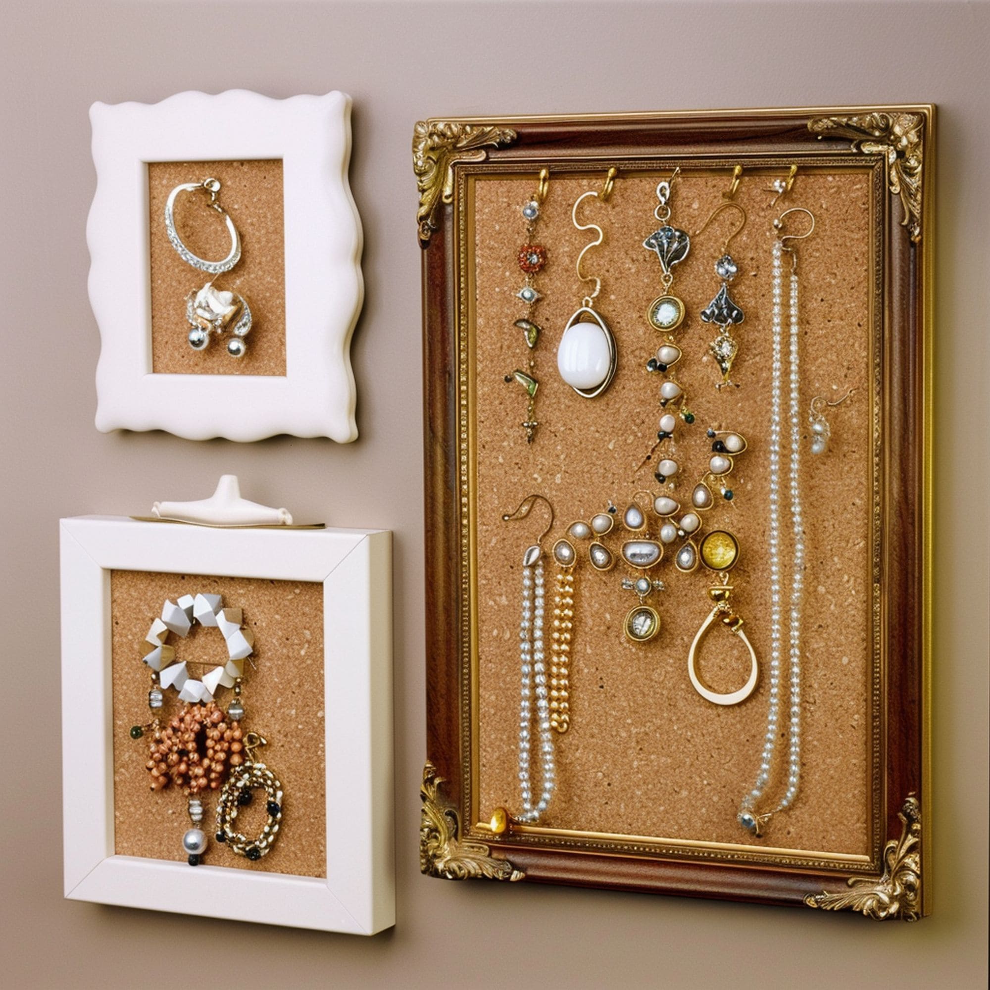 Cork Board Wall Jewelry Display