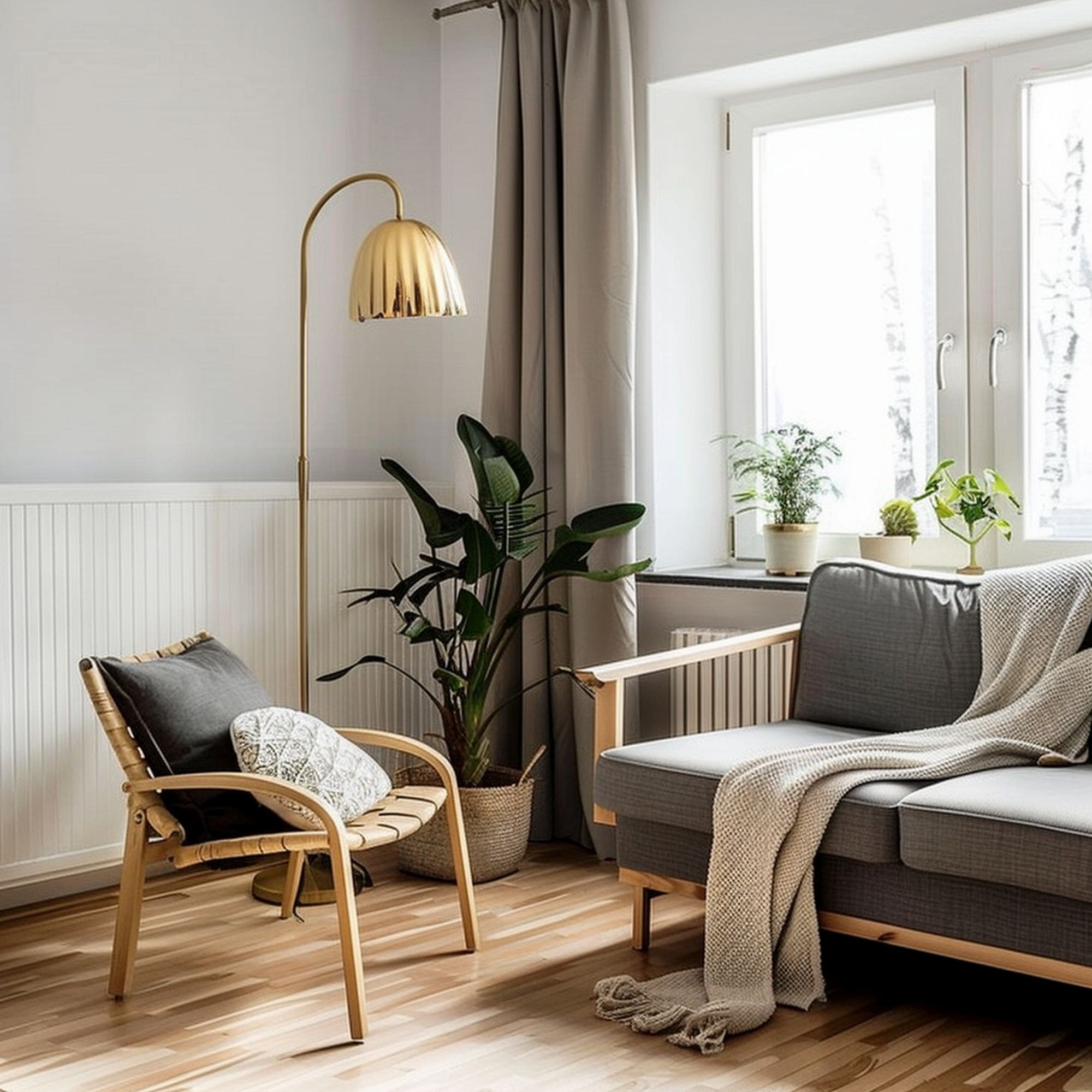Floor Lamp in Living Room Corner