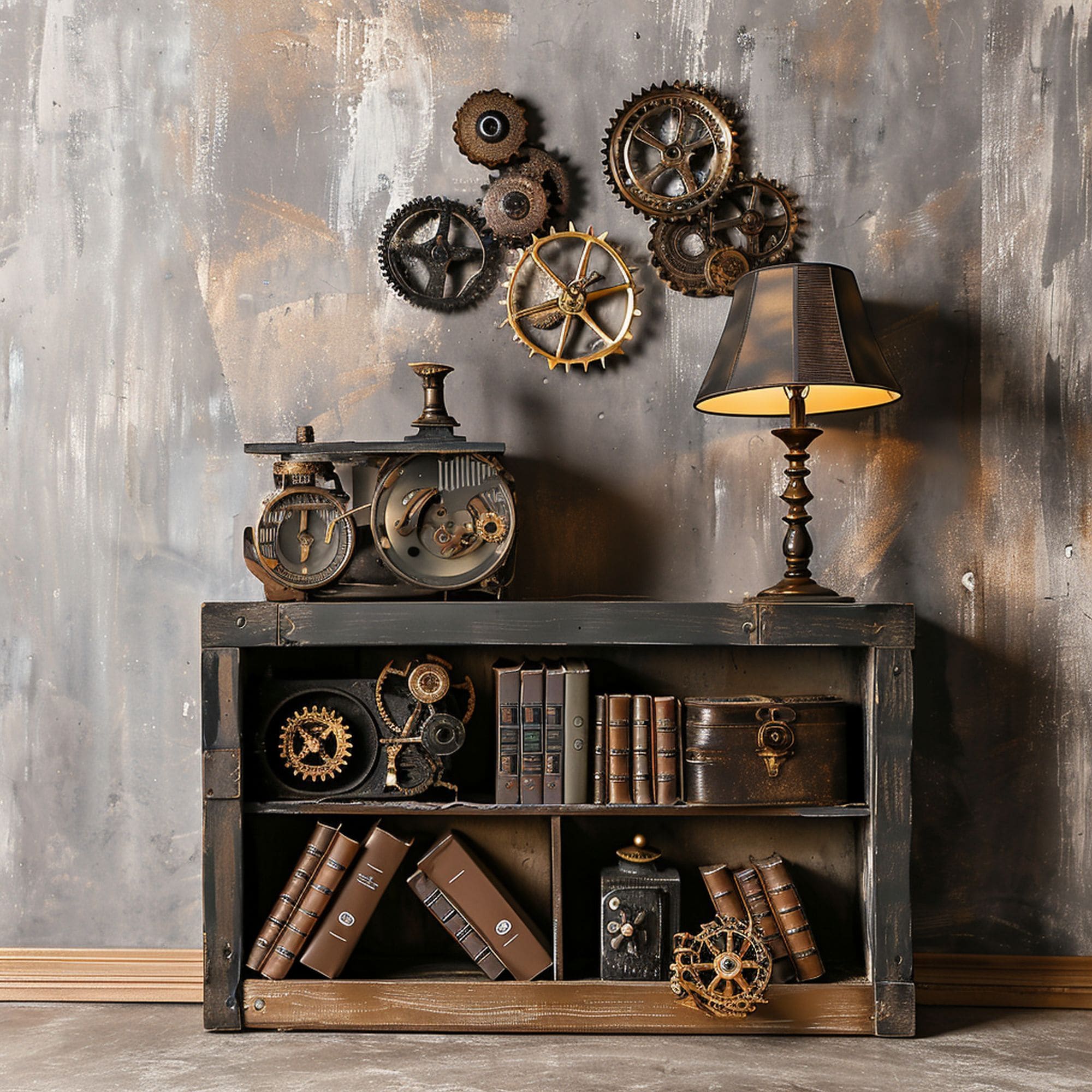 Steampunk Console Table With Gears
