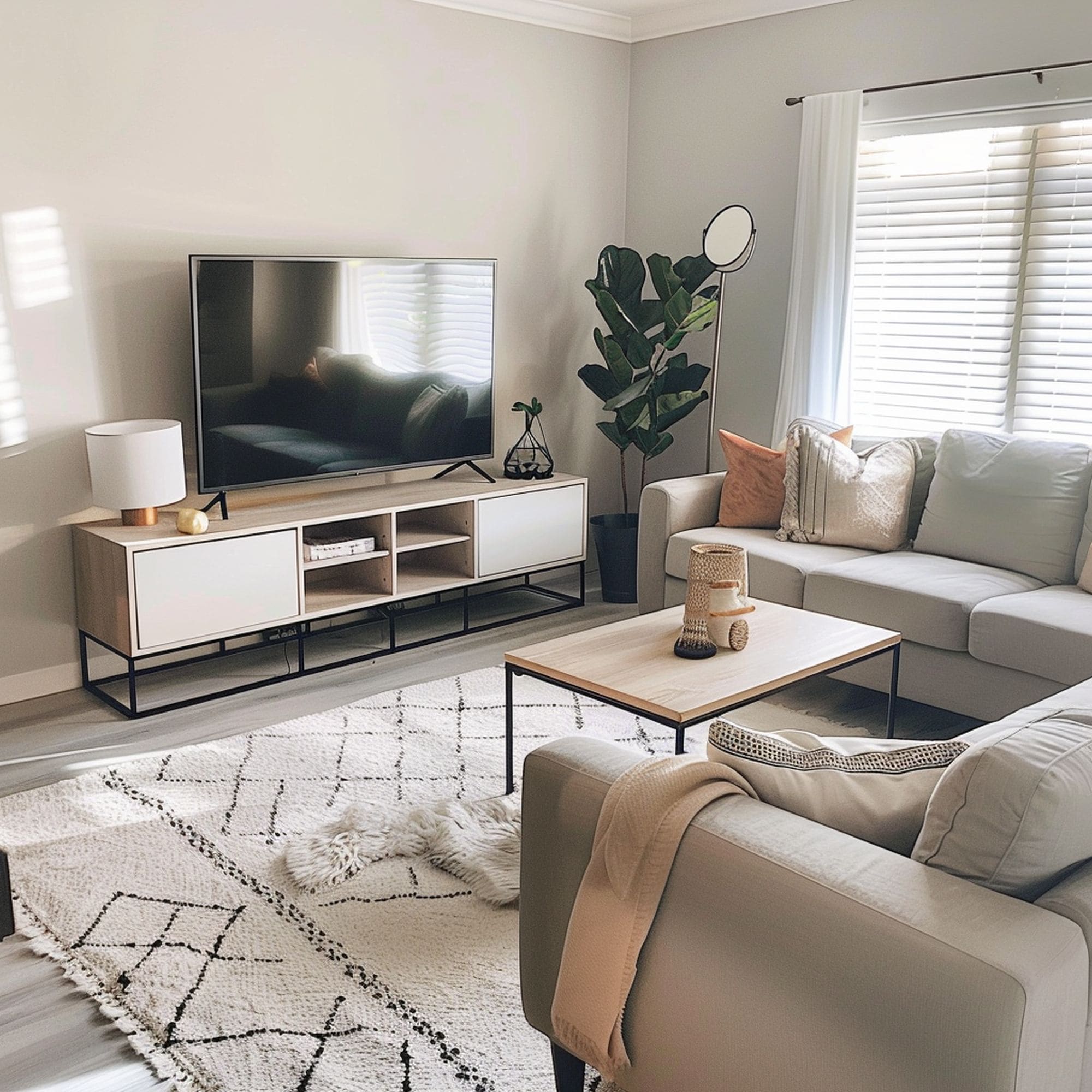 Indoor Tree in Living Room Corner