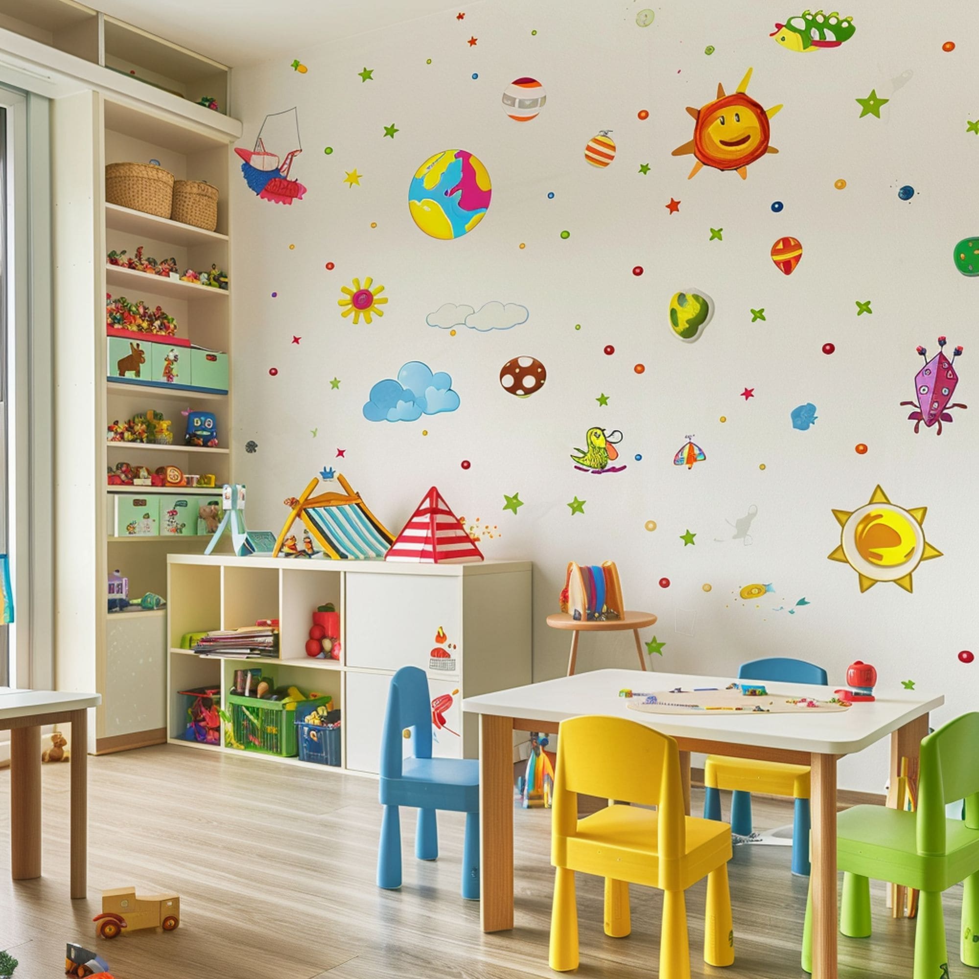 Kids Playroom With Playful Wall Decals