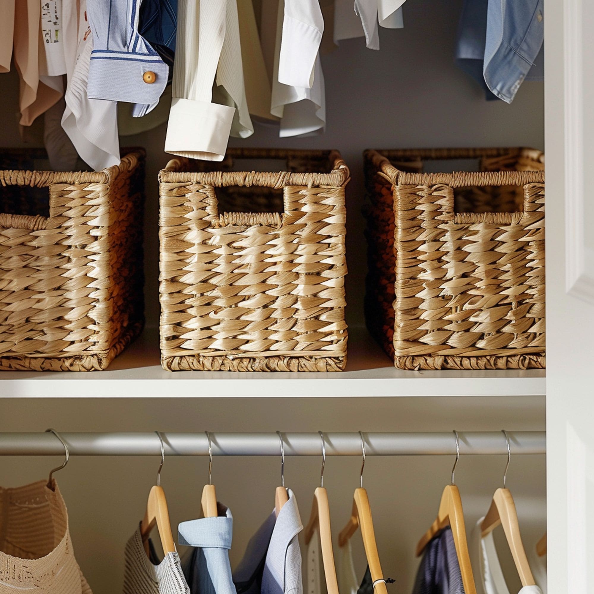 Woven Baskets in the Closet