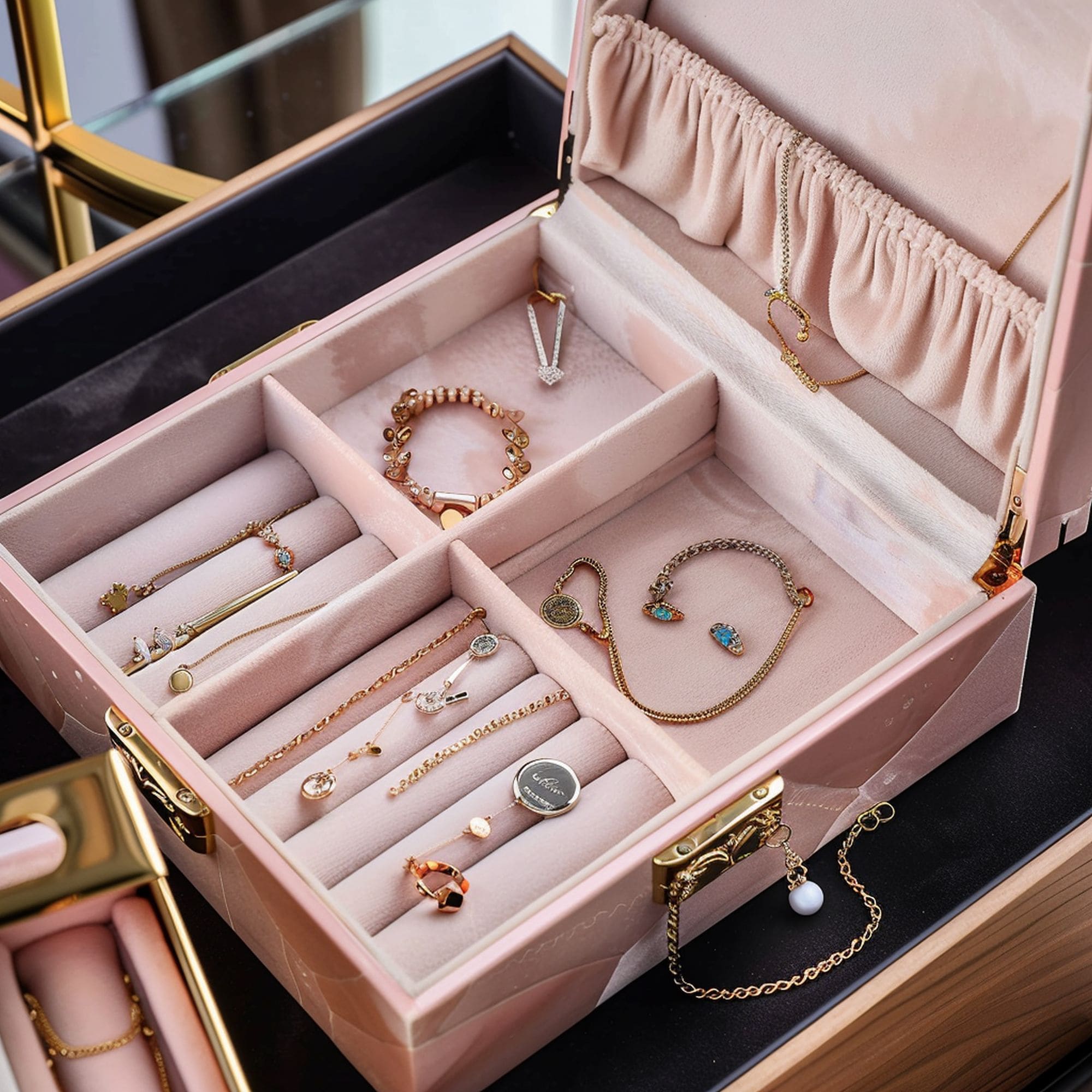 Elegant Pink Jewelry Box