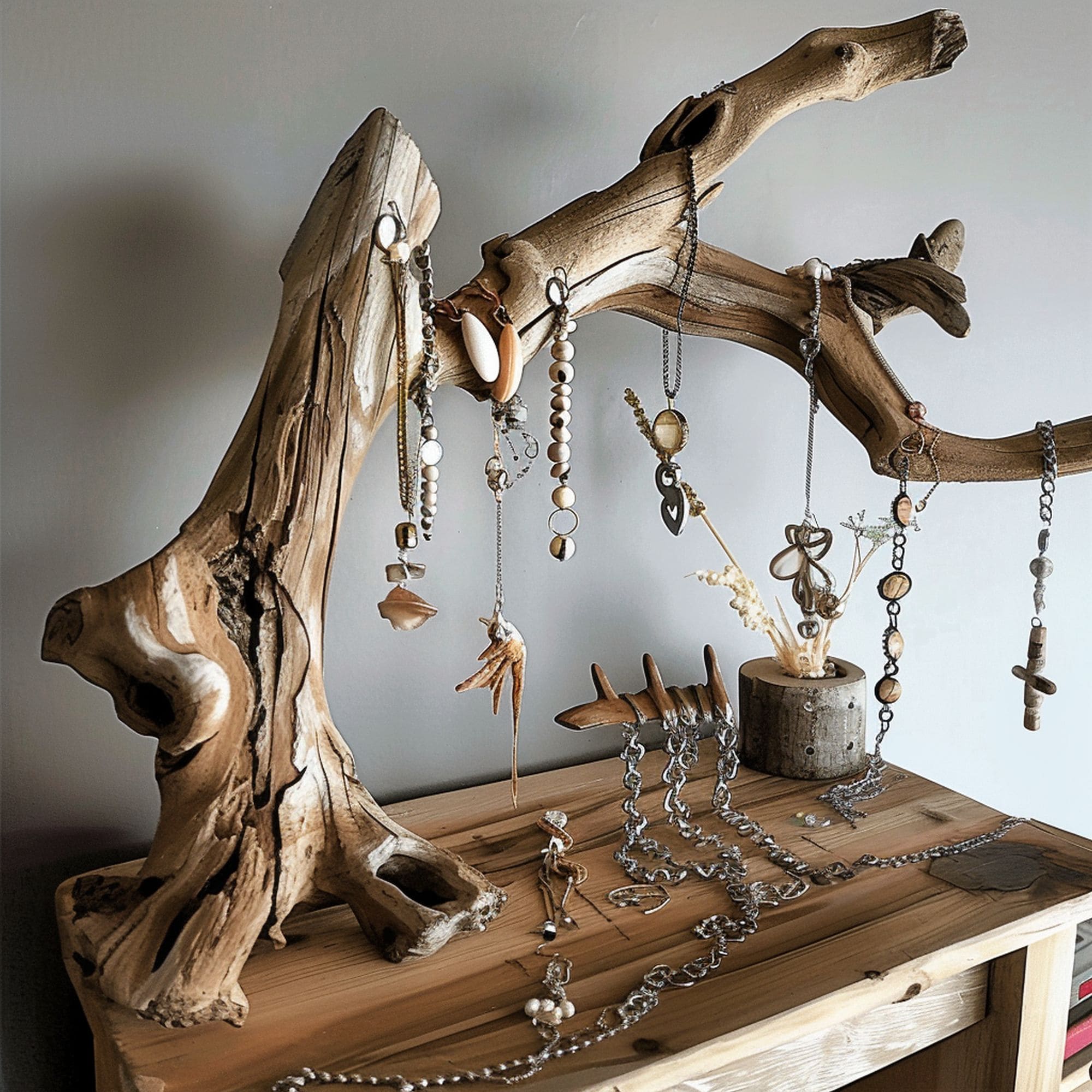 Driftwood Jewelry Display
