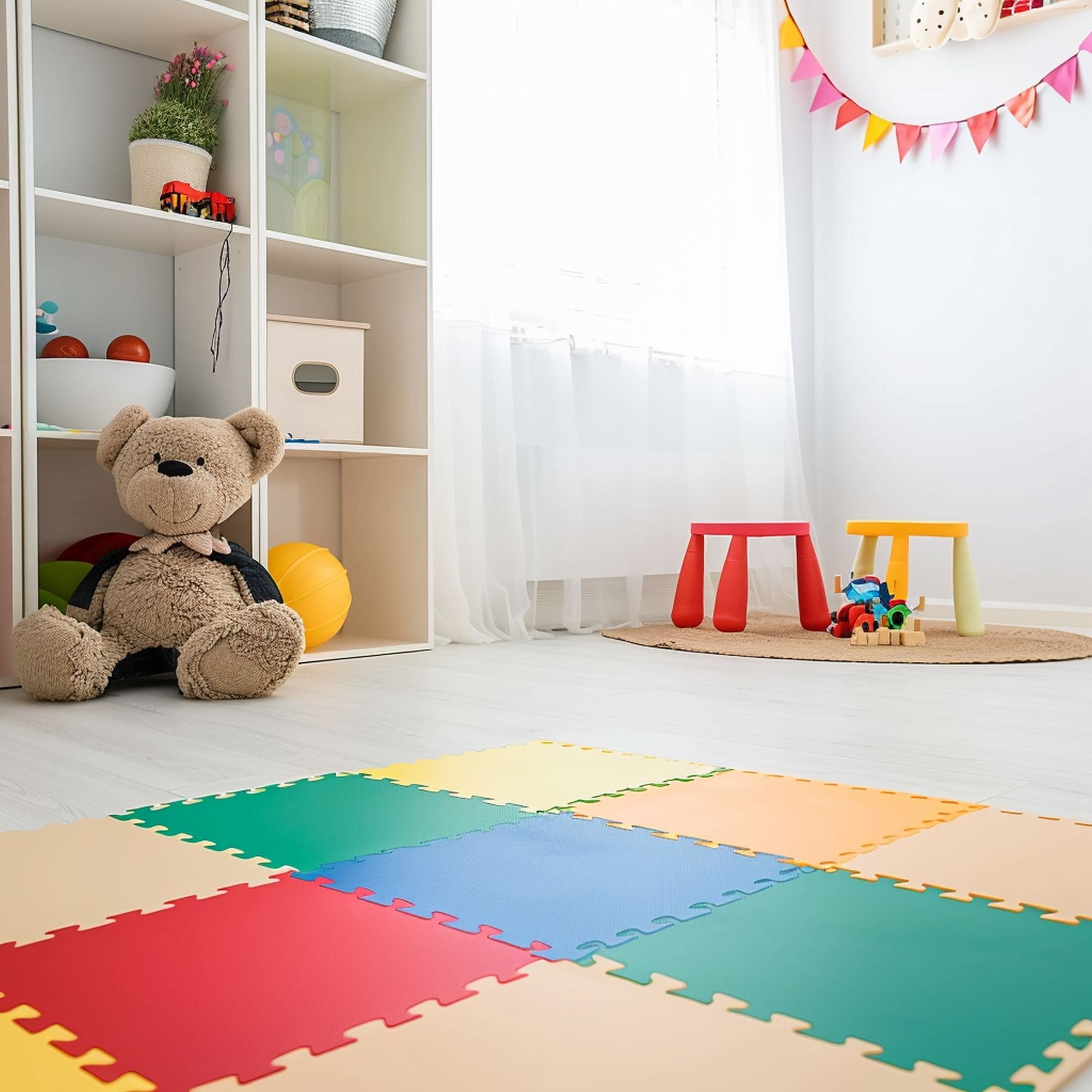Kids Playroom With Colorful Play Mat