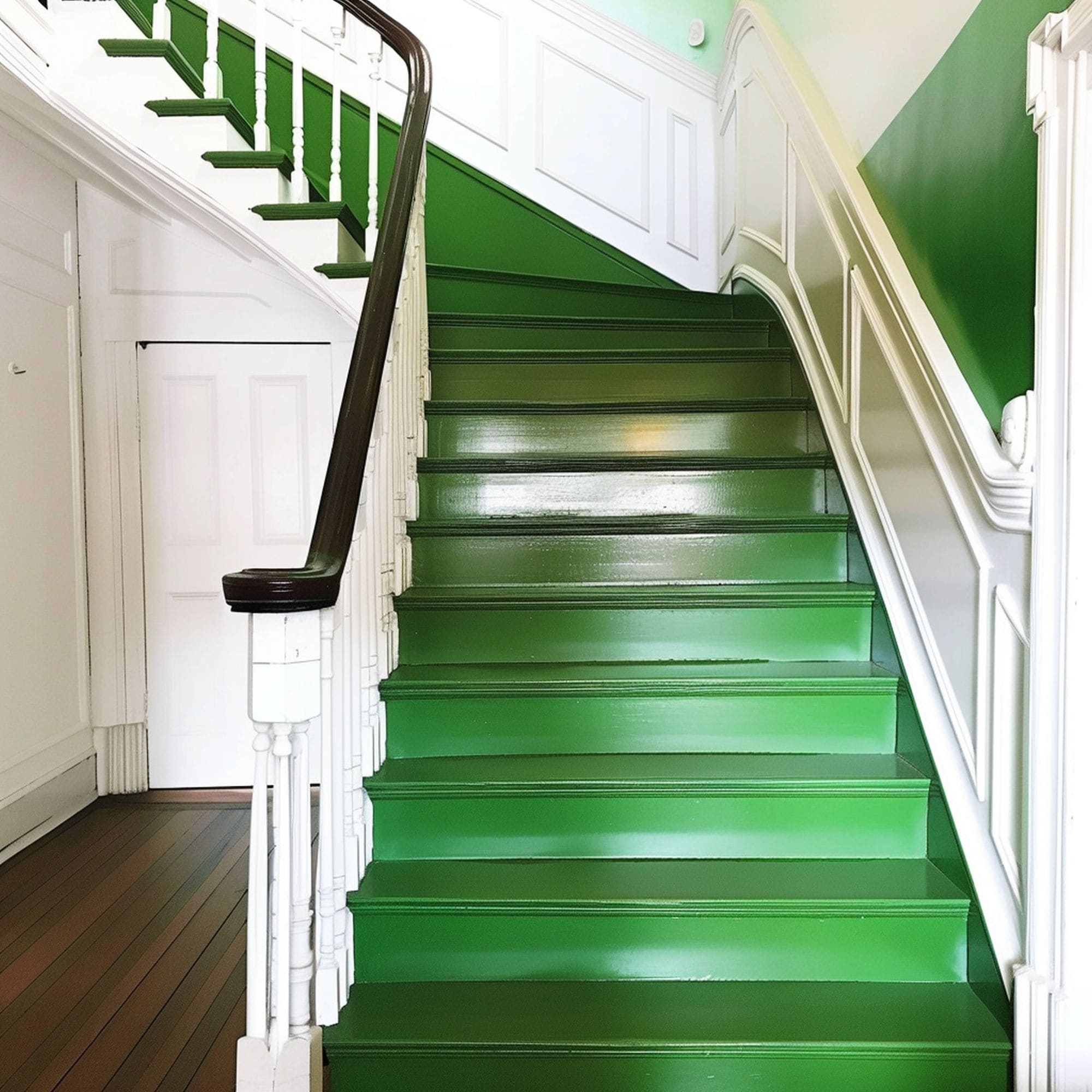 Green Painted Stairs